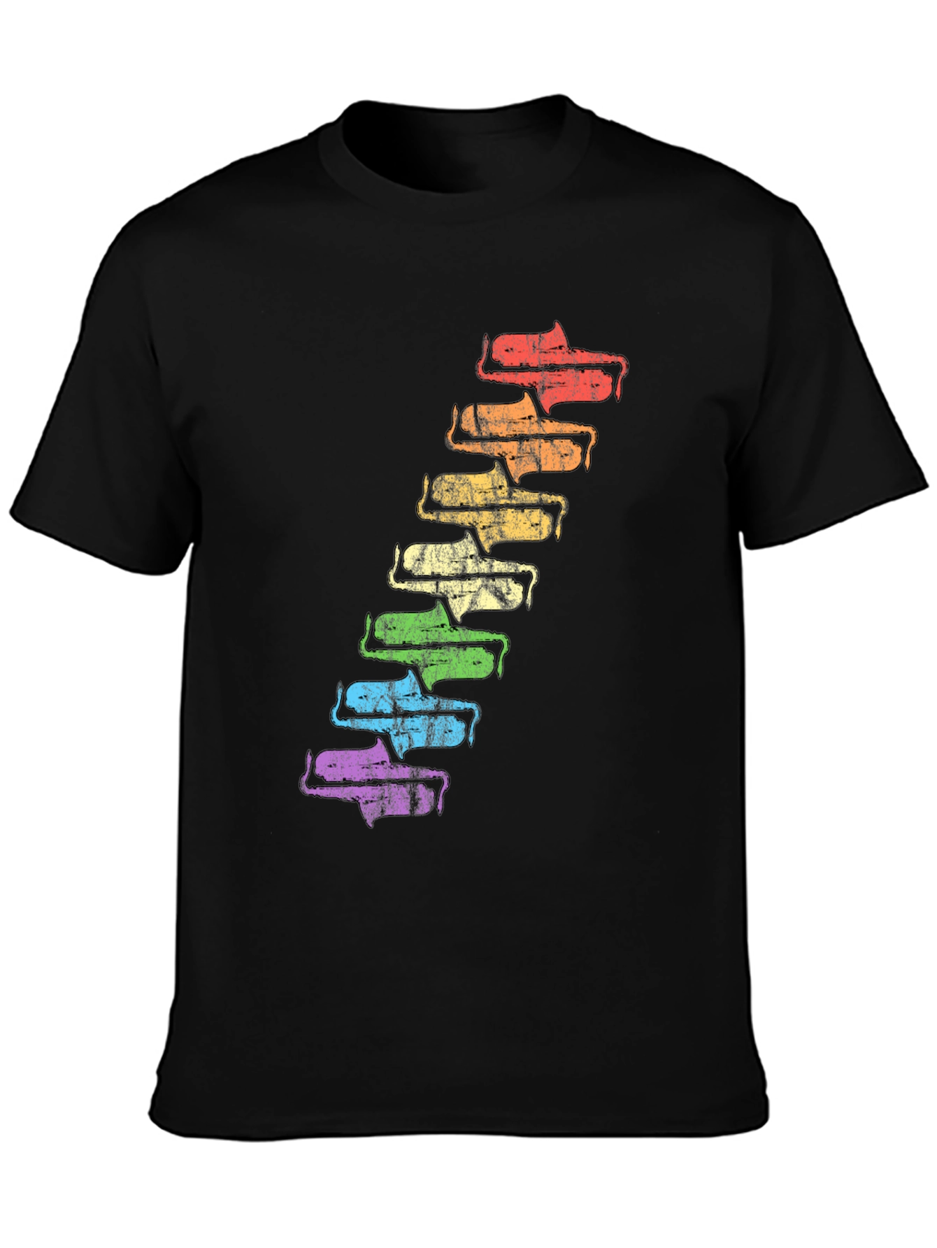 Retro Rainbow Saxophone T-Shirt - Unique Music Lover Tee