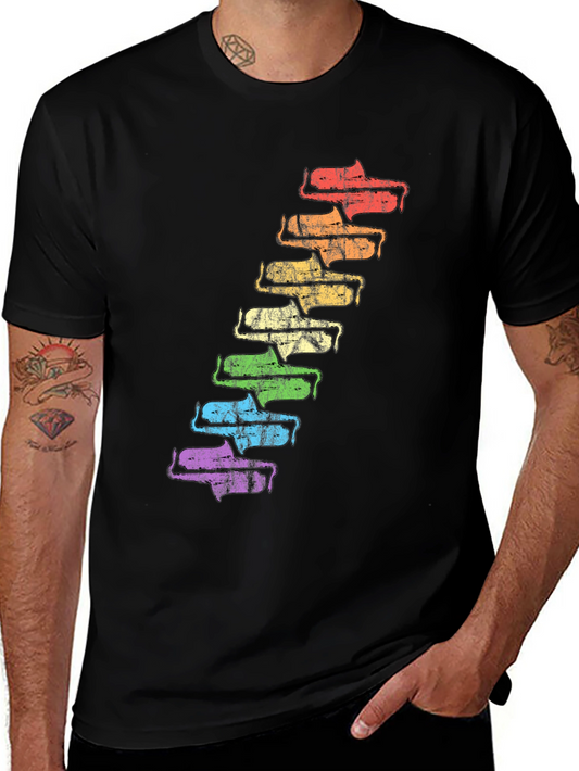 Retro Rainbow Saxophone T-Shirt - Unique Music Lover Tee