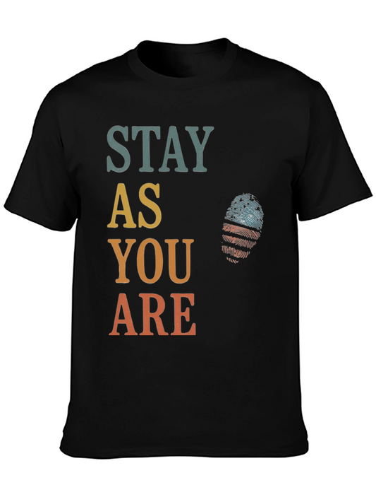 Stay As You Are Graphic Tee - Patriotic Fingerprint Design