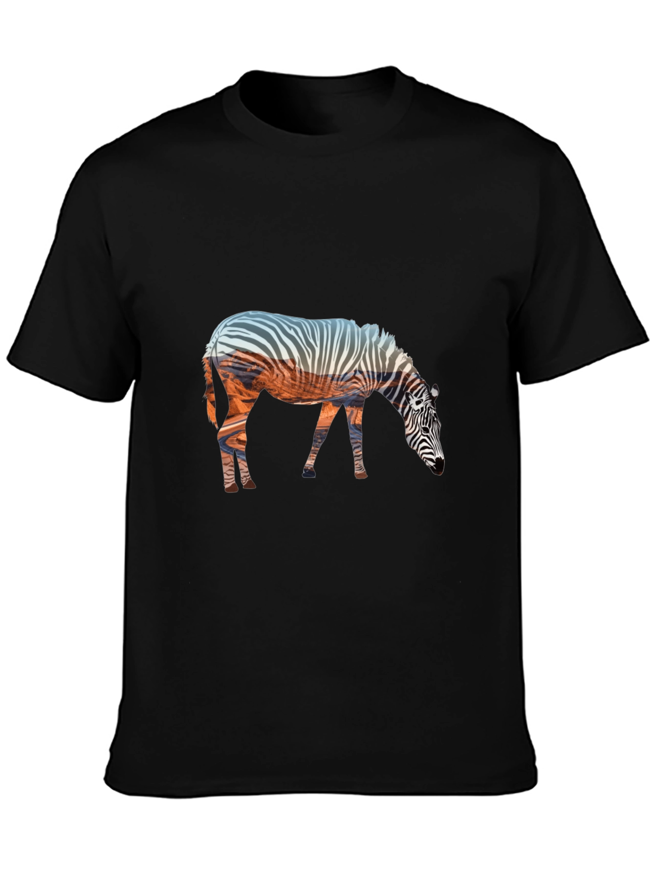 Zebra Silhouette Graphic Print Tee