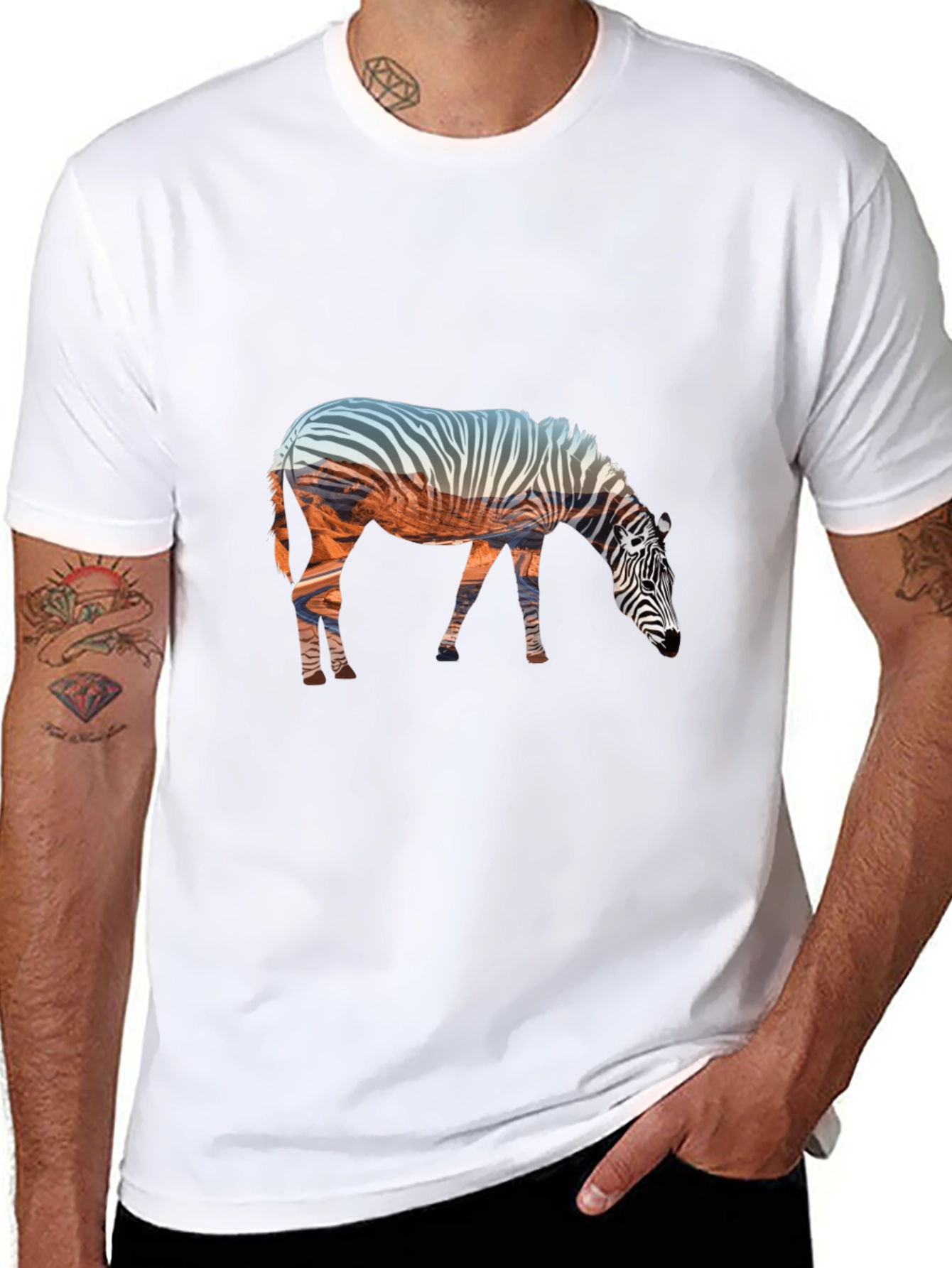 Zebra Silhouette Graphic Print Tee