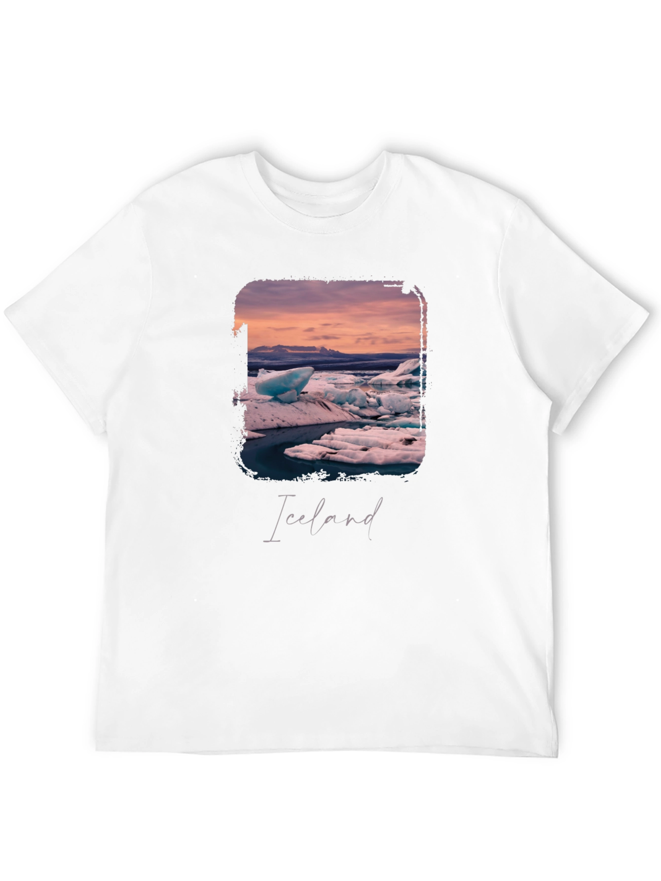 Iceland Glacier Graphic Black T-Shirt