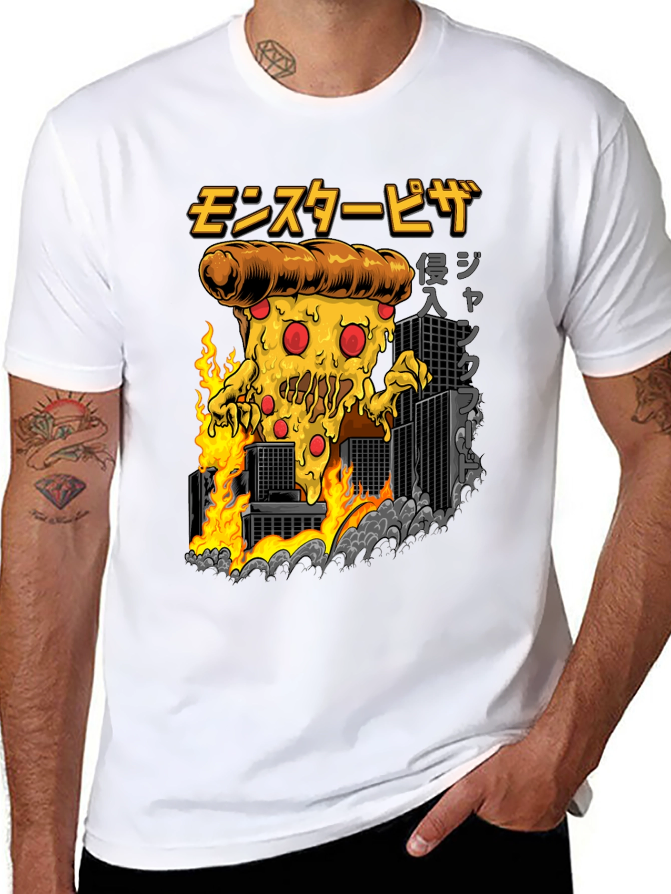 Monster Pizza Invasion T-Shirt | Funny Pizza Lover Tee | Cartoon Food Graphic Shirt | Gift for Pizza Lovers | Free Shipping $50+