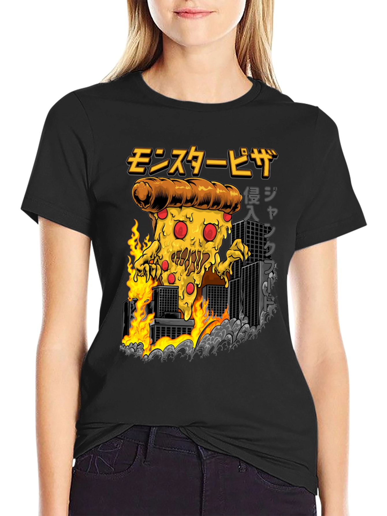 Monster Pizza Invasion T-Shirt | Funny Pizza Lover Tee | Cartoon Food Graphic Shirt | Gift for Pizza Lovers | Free Shipping $50+