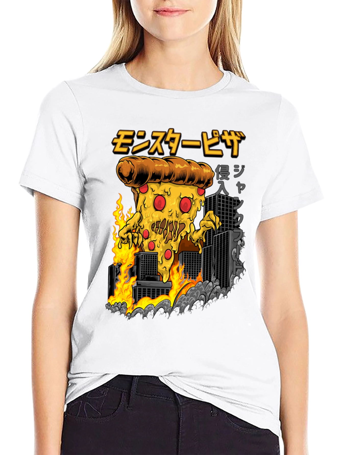 Monster Pizza Invasion T-Shirt | Funny Pizza Lover Tee | Cartoon Food Graphic Shirt | Gift for Pizza Lovers | Free Shipping $50+