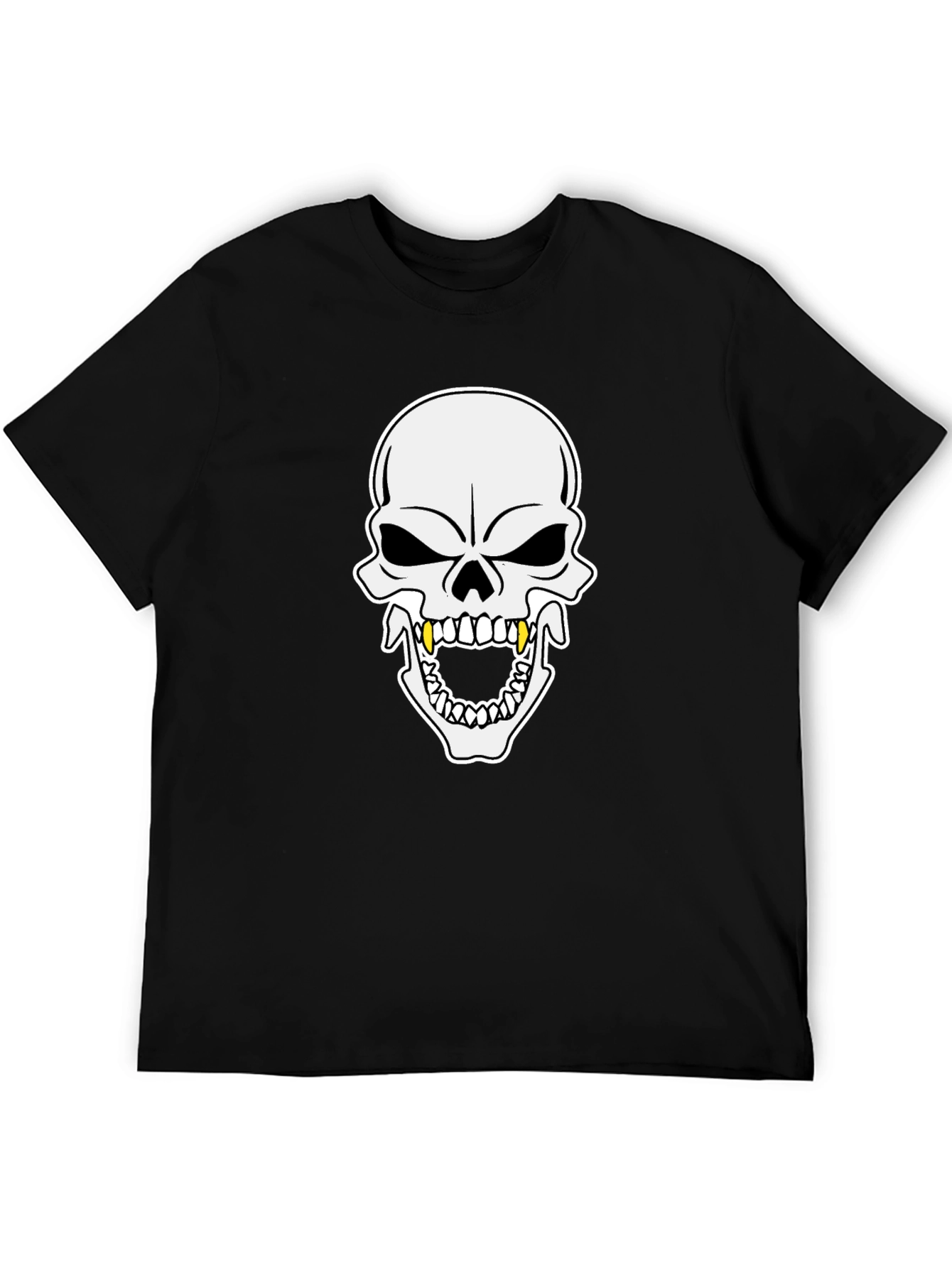 Skull Graphic Tee - Bold Black Cotton T-Shirt