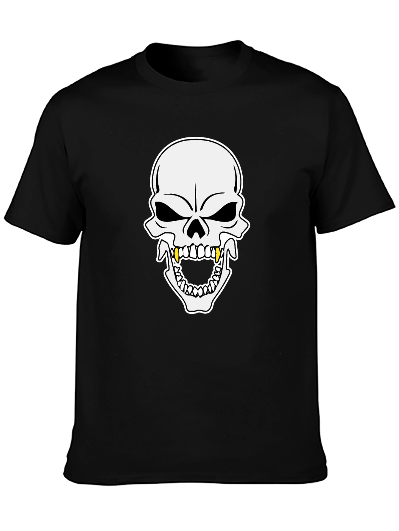 Skull Graphic Tee - Bold Black Cotton T-Shirt
