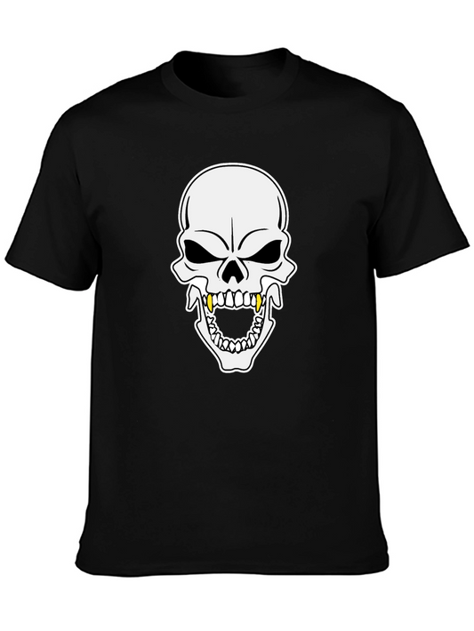 Skull Graphic Tee - Bold Black Cotton T-Shirt