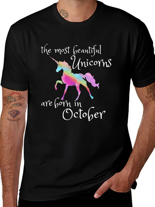Beautiful Unicorns Born in October T-Shirt