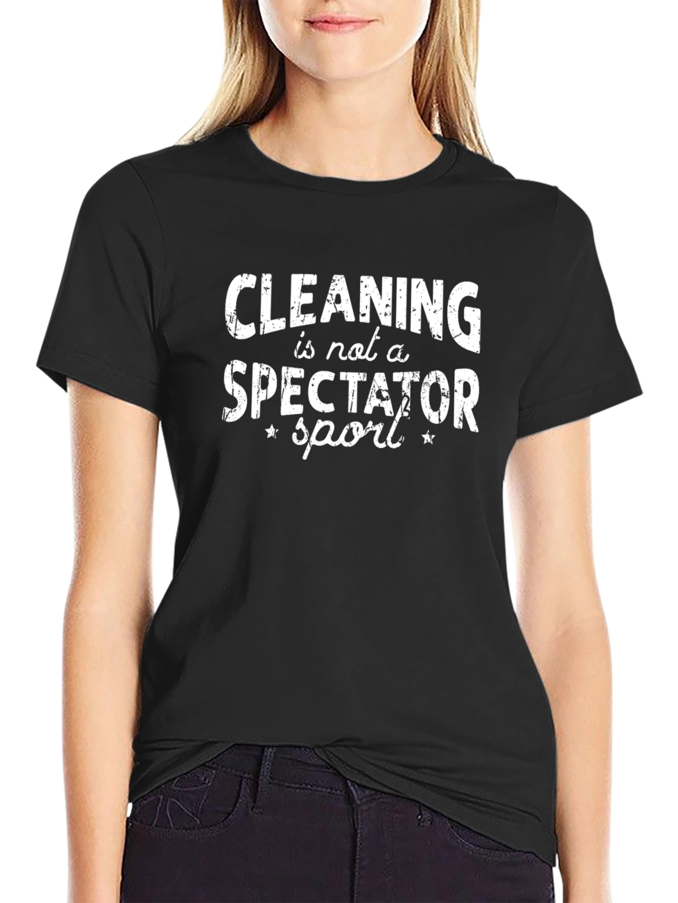Funny Cleaning Slogan Black T-Shirt