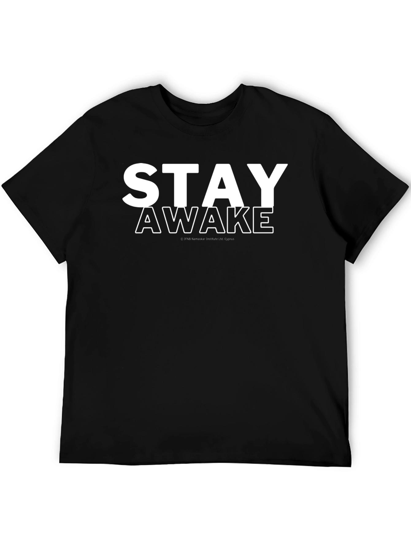 Stay Awake Graphic Print T-Shirt - Black