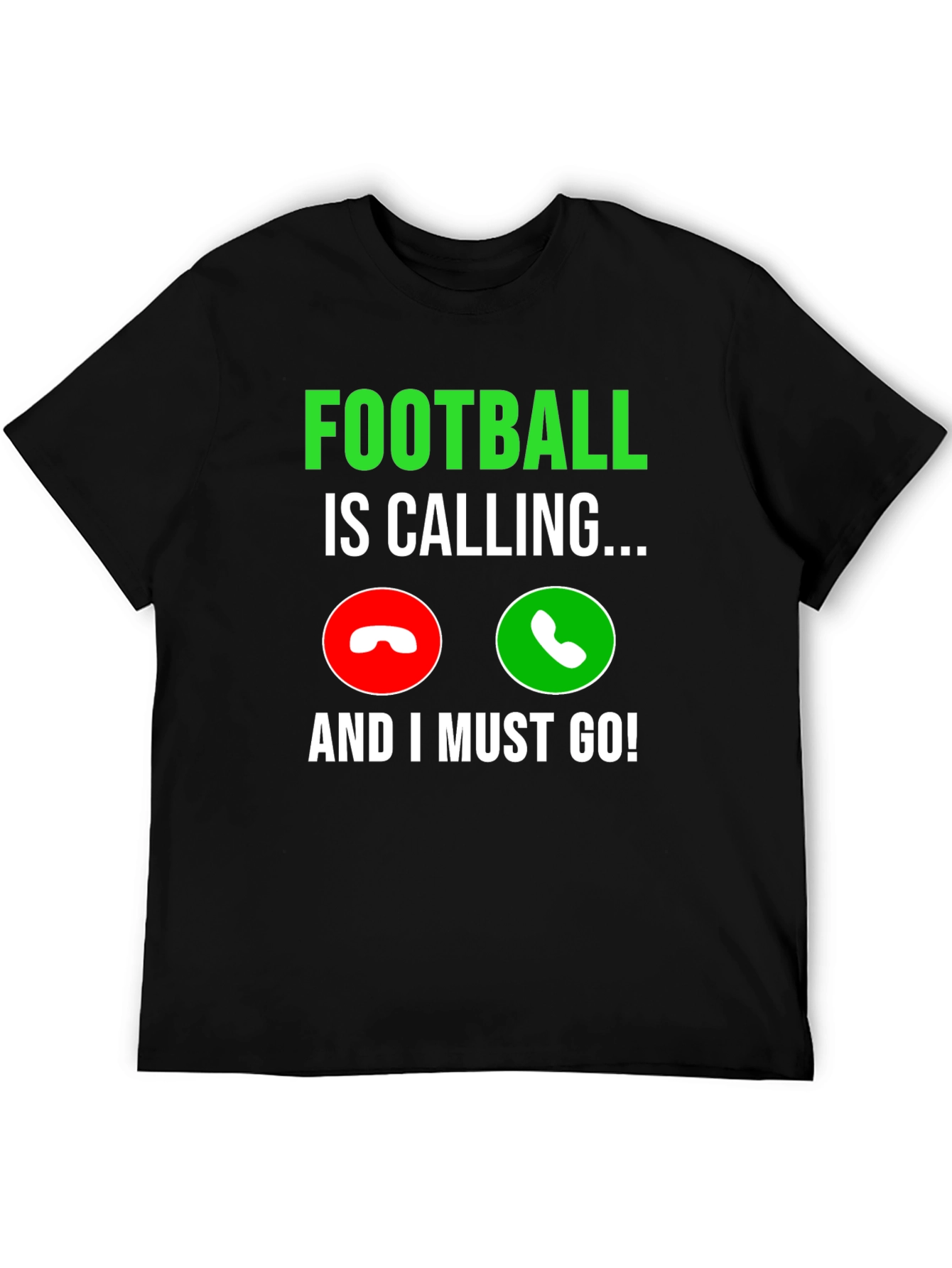 Football is Calling Black Graphic T-Shirt
