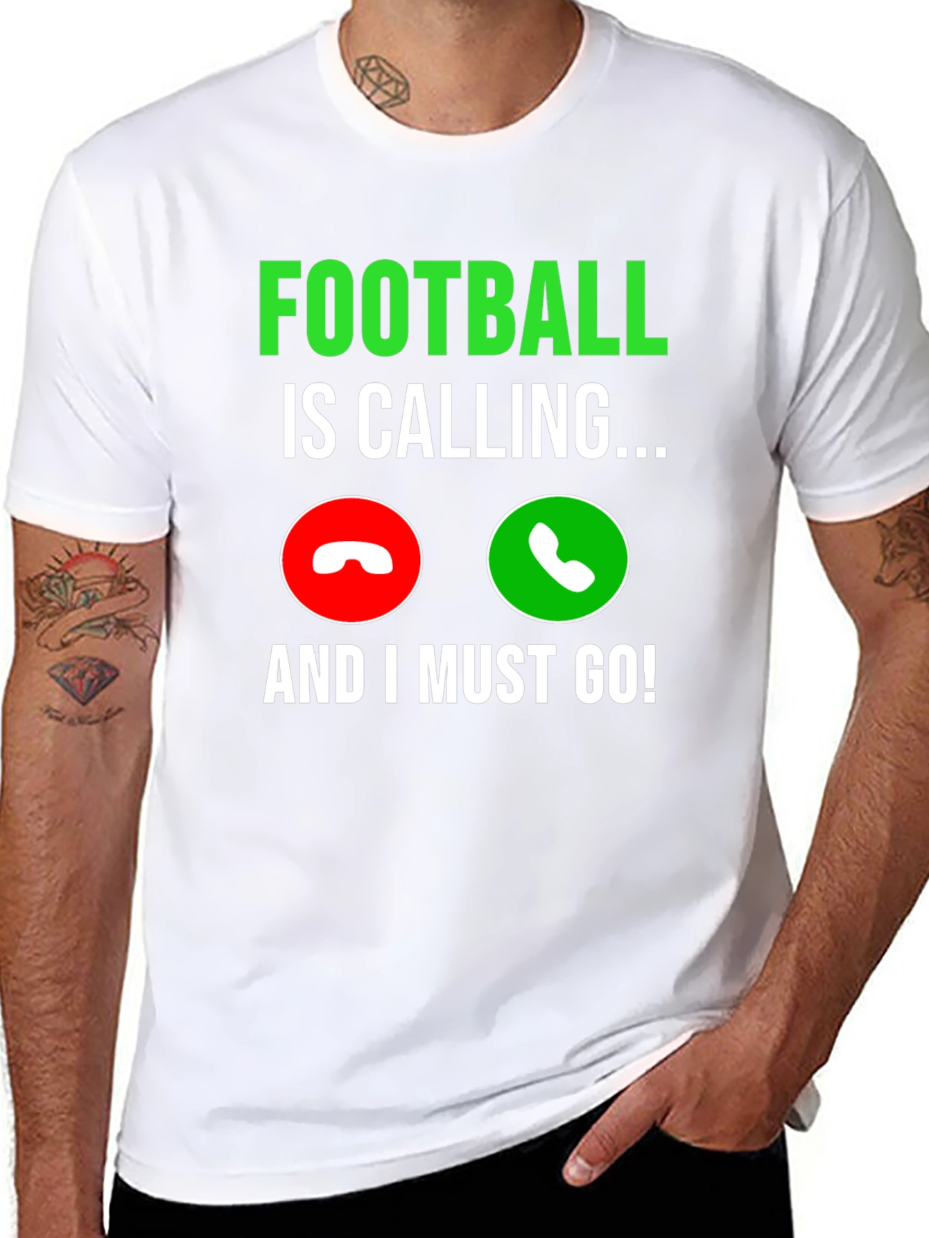 Football is Calling Black Graphic T-Shirt