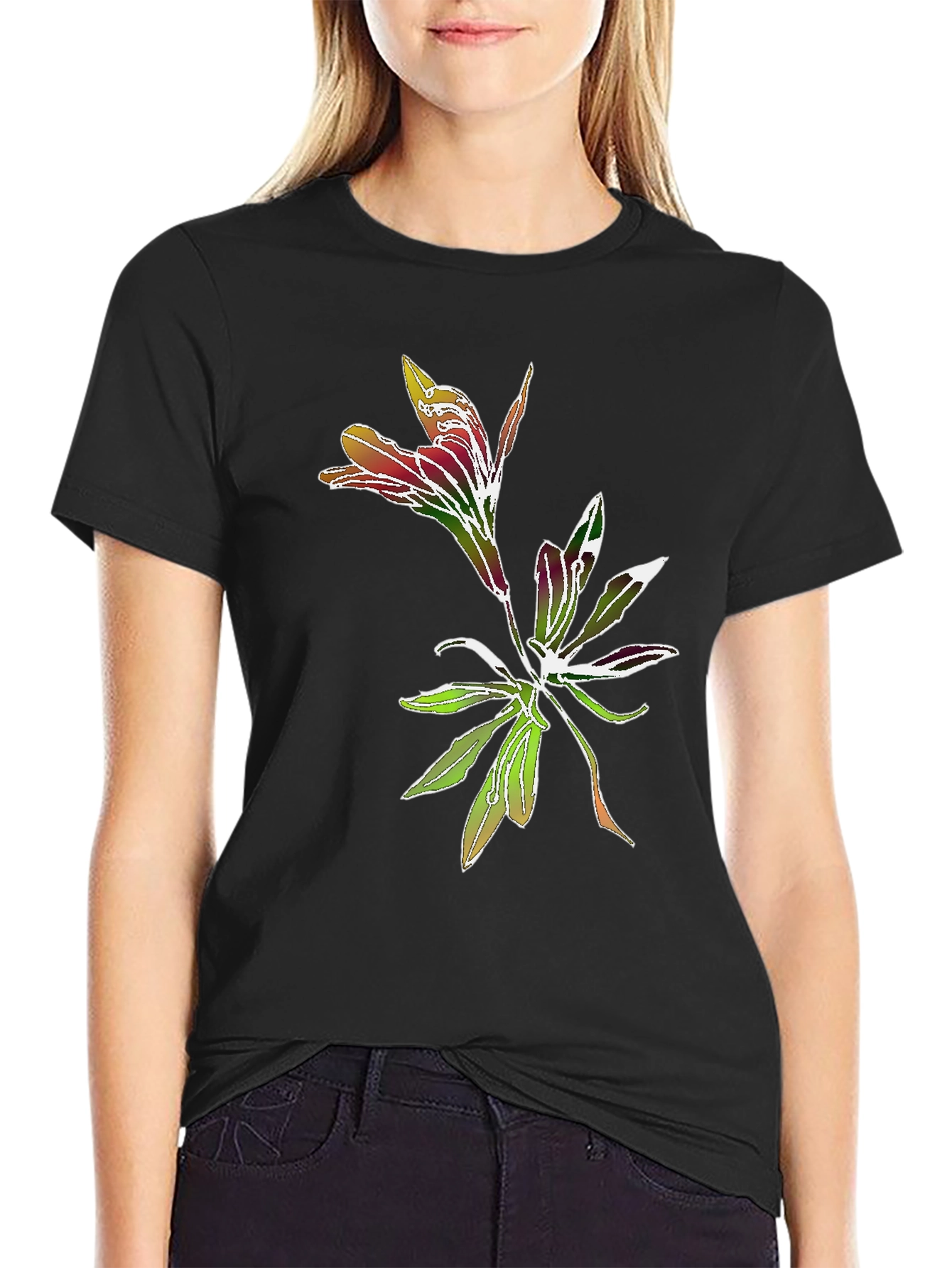 Floral Graphic Tee - Stylish Botanical Print