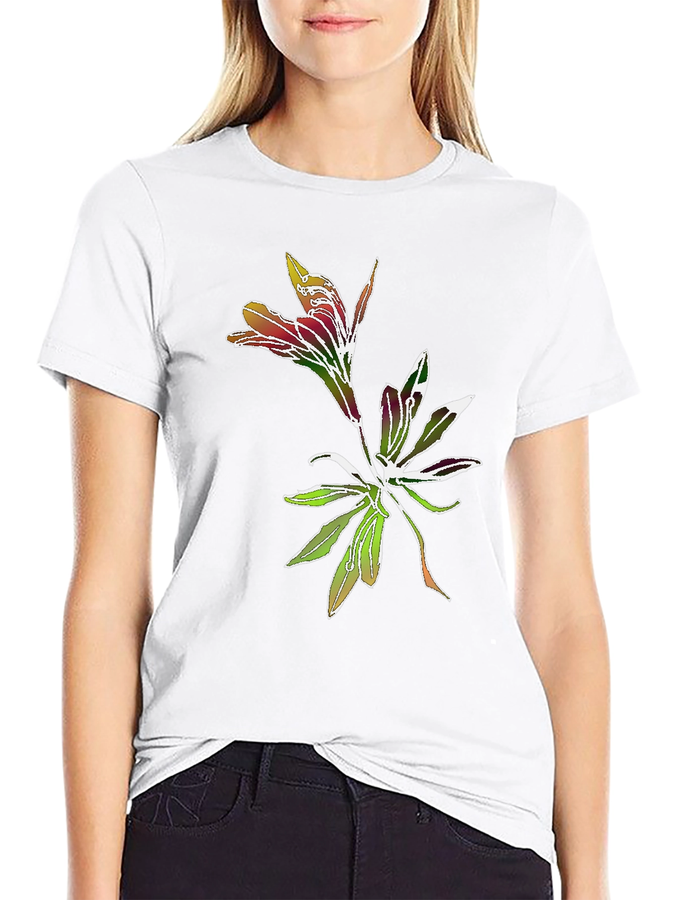 Floral Graphic Tee - Stylish Botanical Print