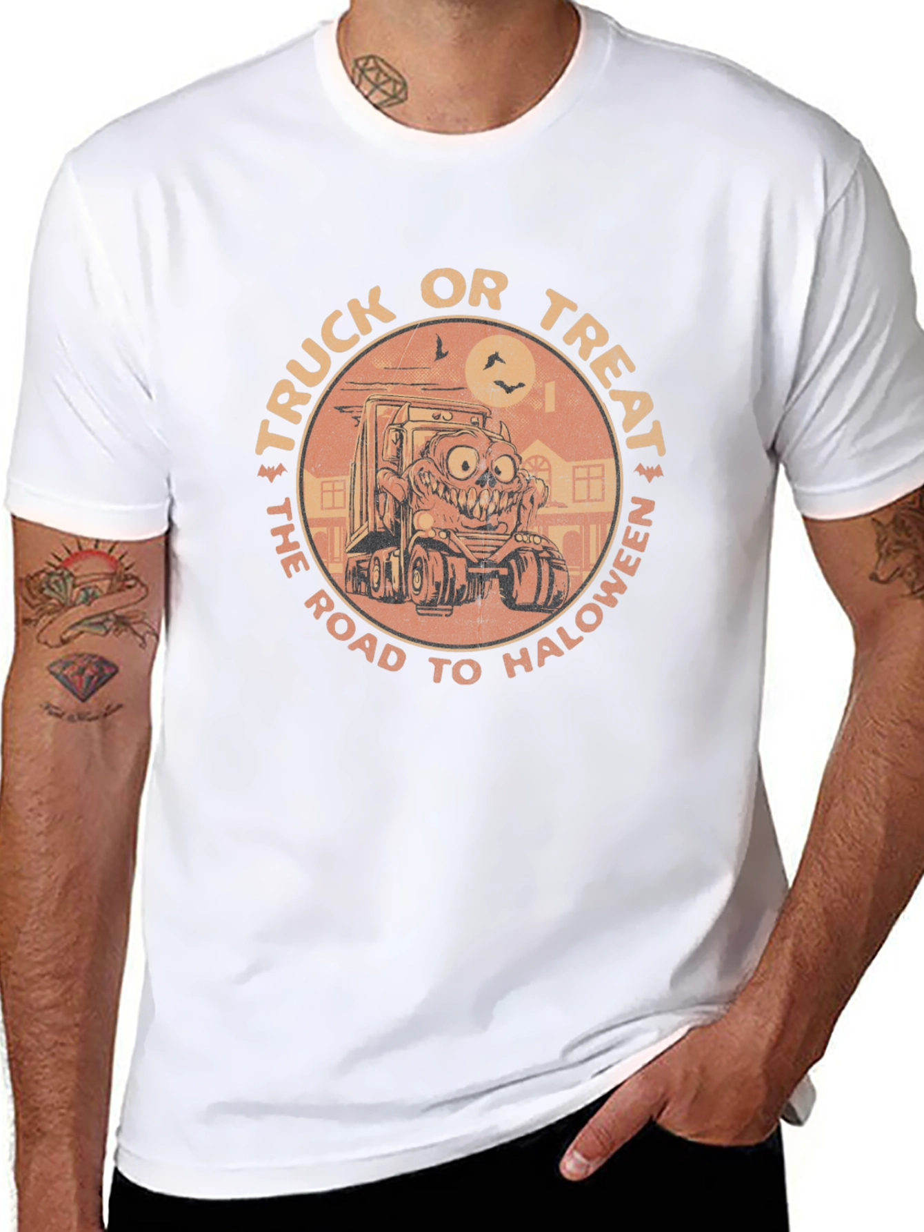 Truck or Treat Halloween Graphic T-Shirt