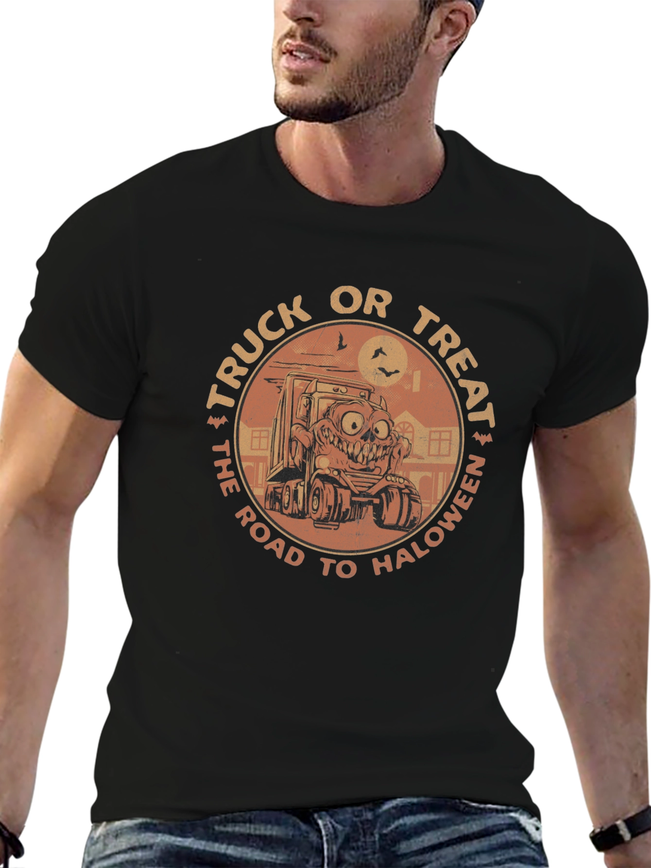 Truck or Treat Halloween Graphic T-Shirt
