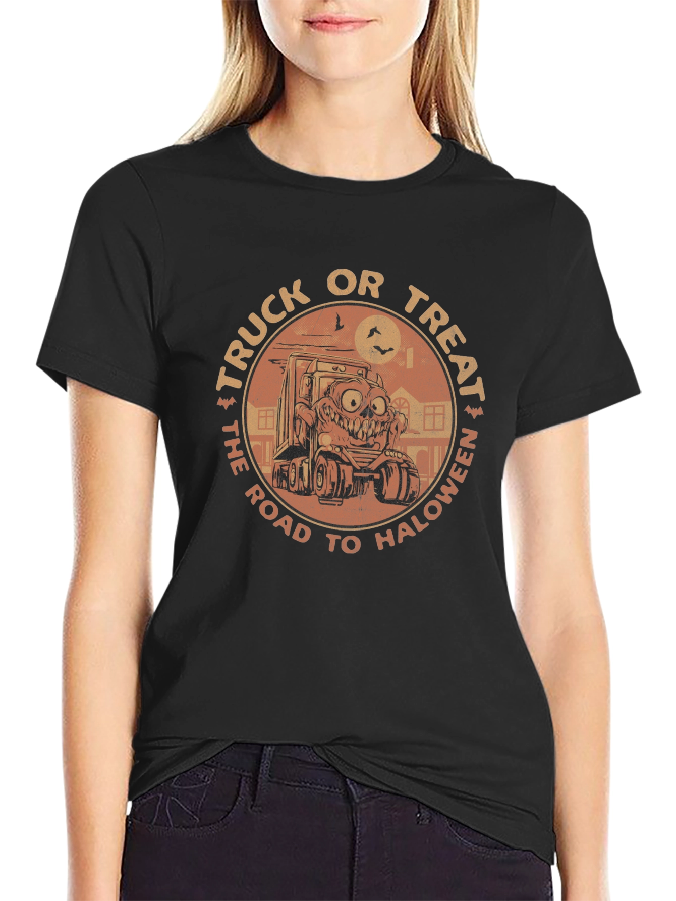Truck or Treat Halloween Graphic T-Shirt