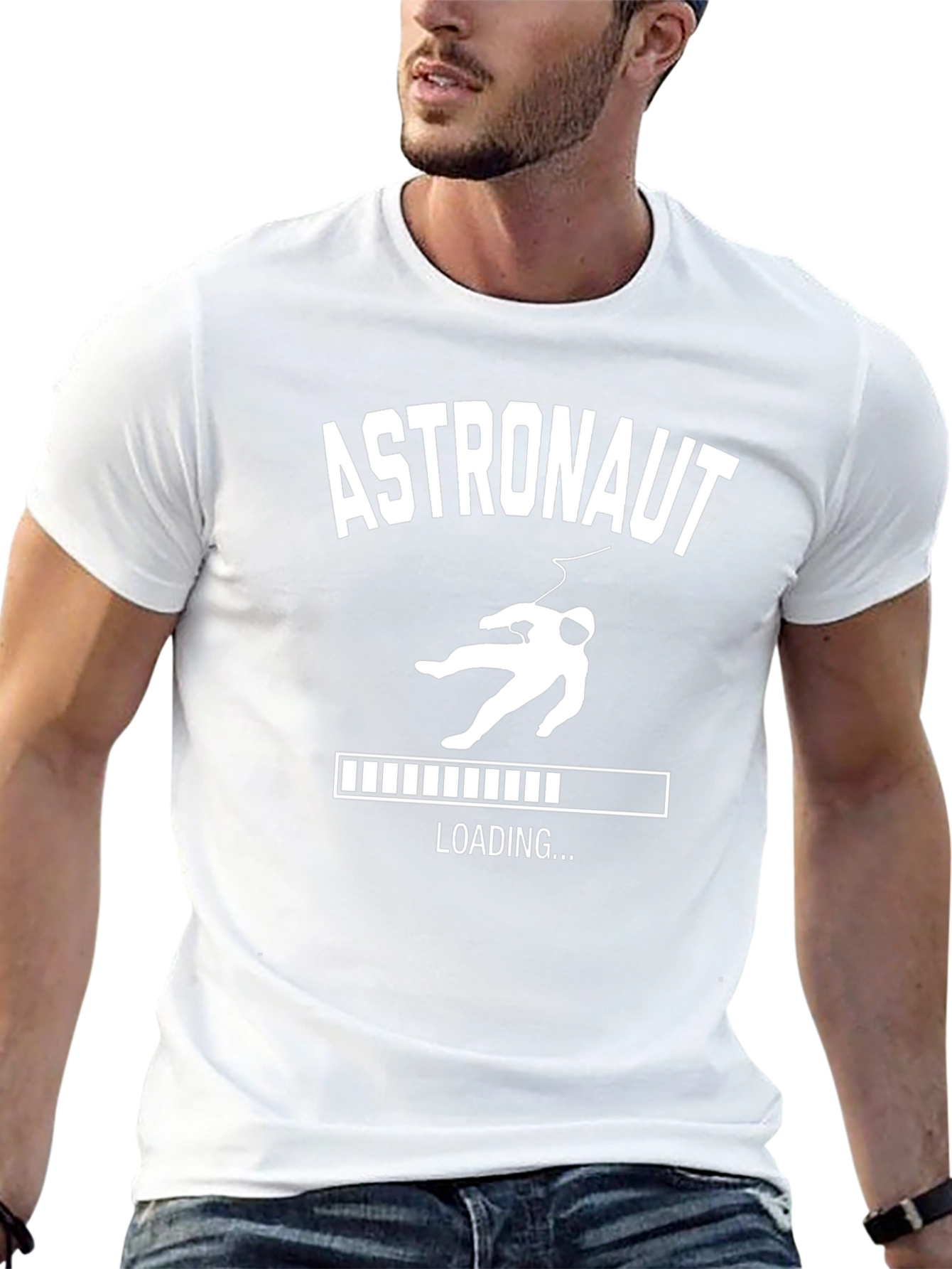 Astronaut Loading Graphic T-Shirt - Black