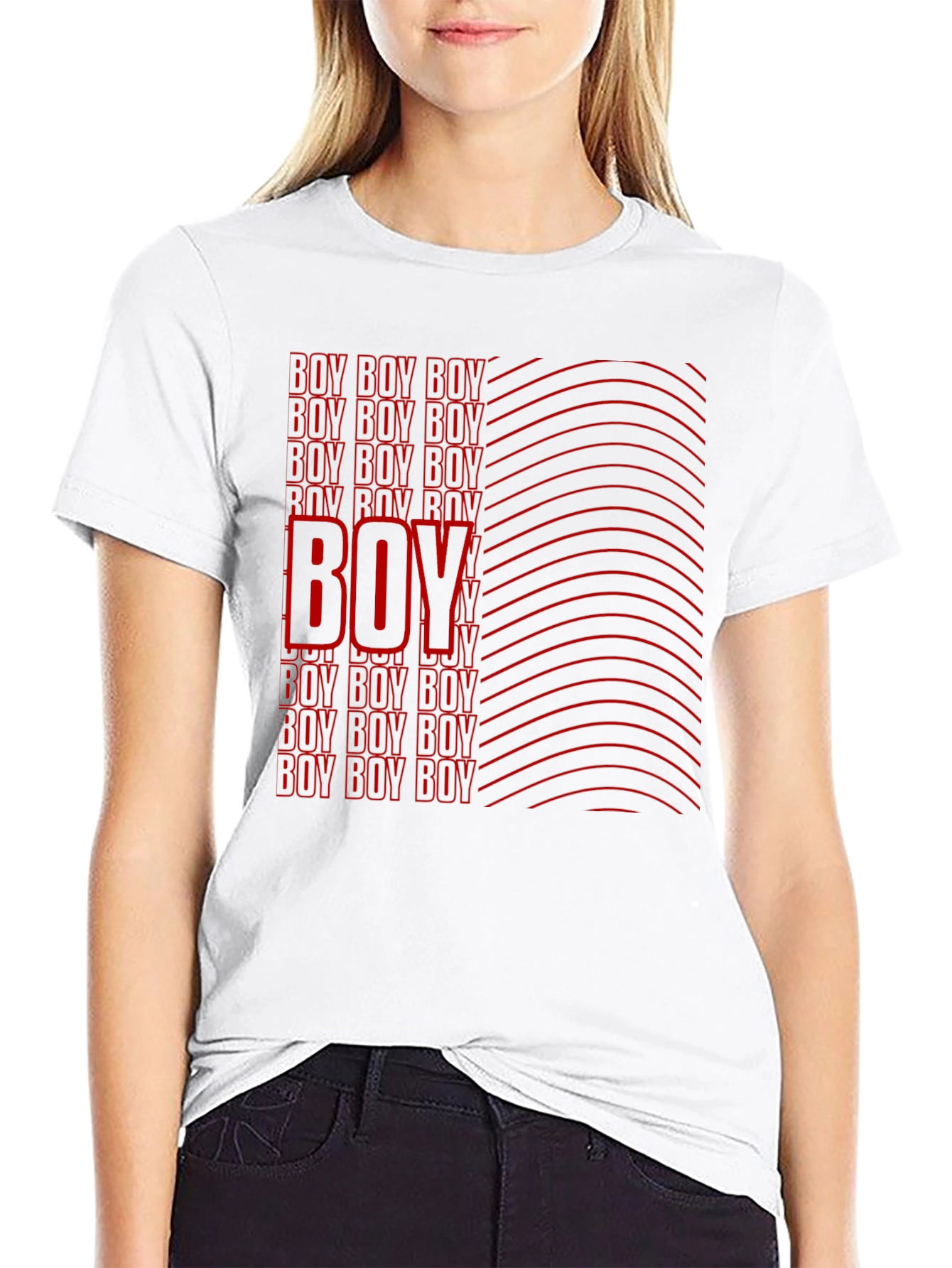 Boy Graphic Print Black T-Shirt