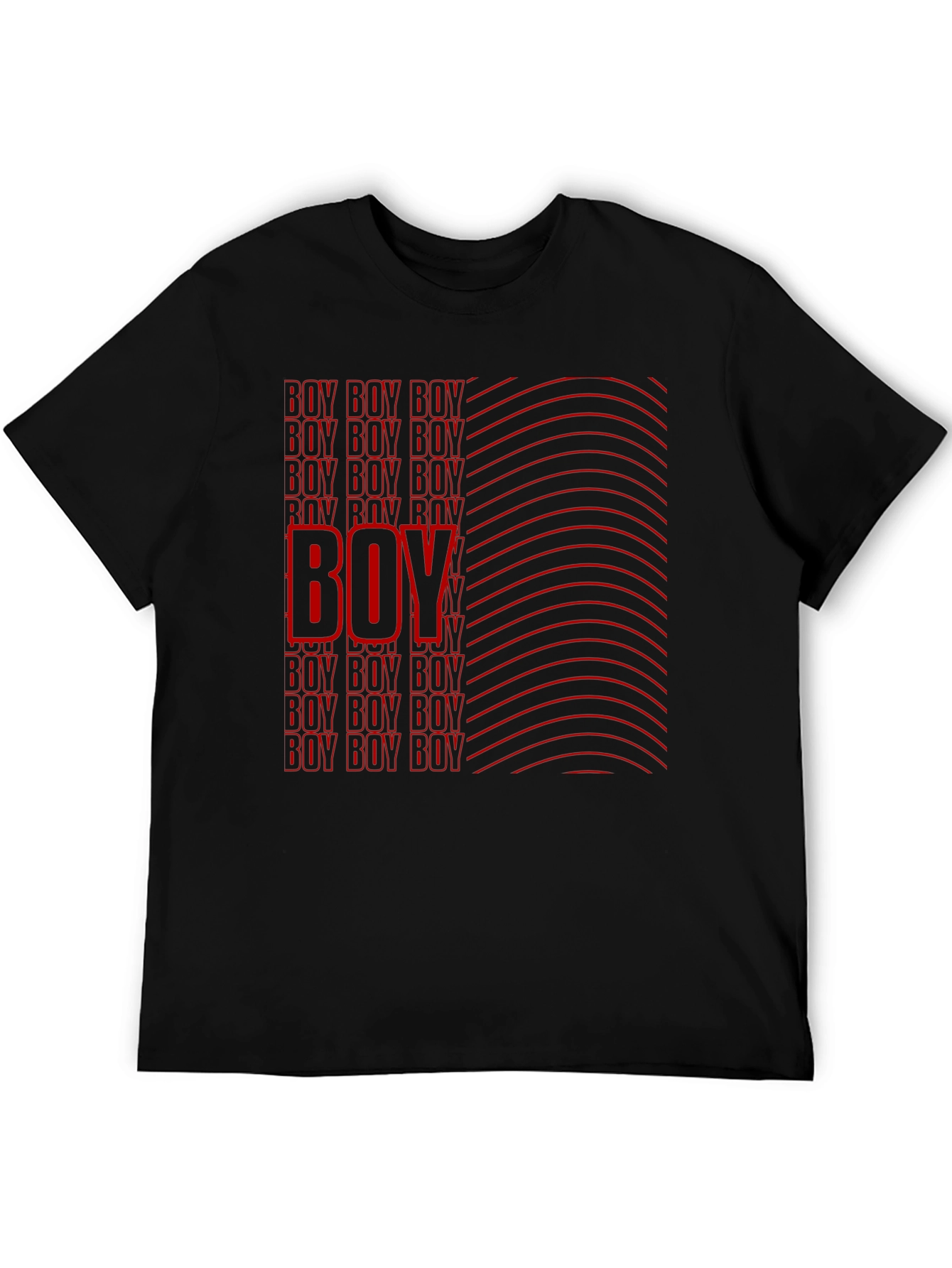 Boy Graphic Print Black T-Shirt