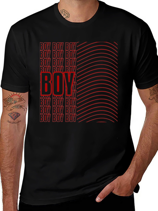 Boy Graphic Print Black T-Shirt