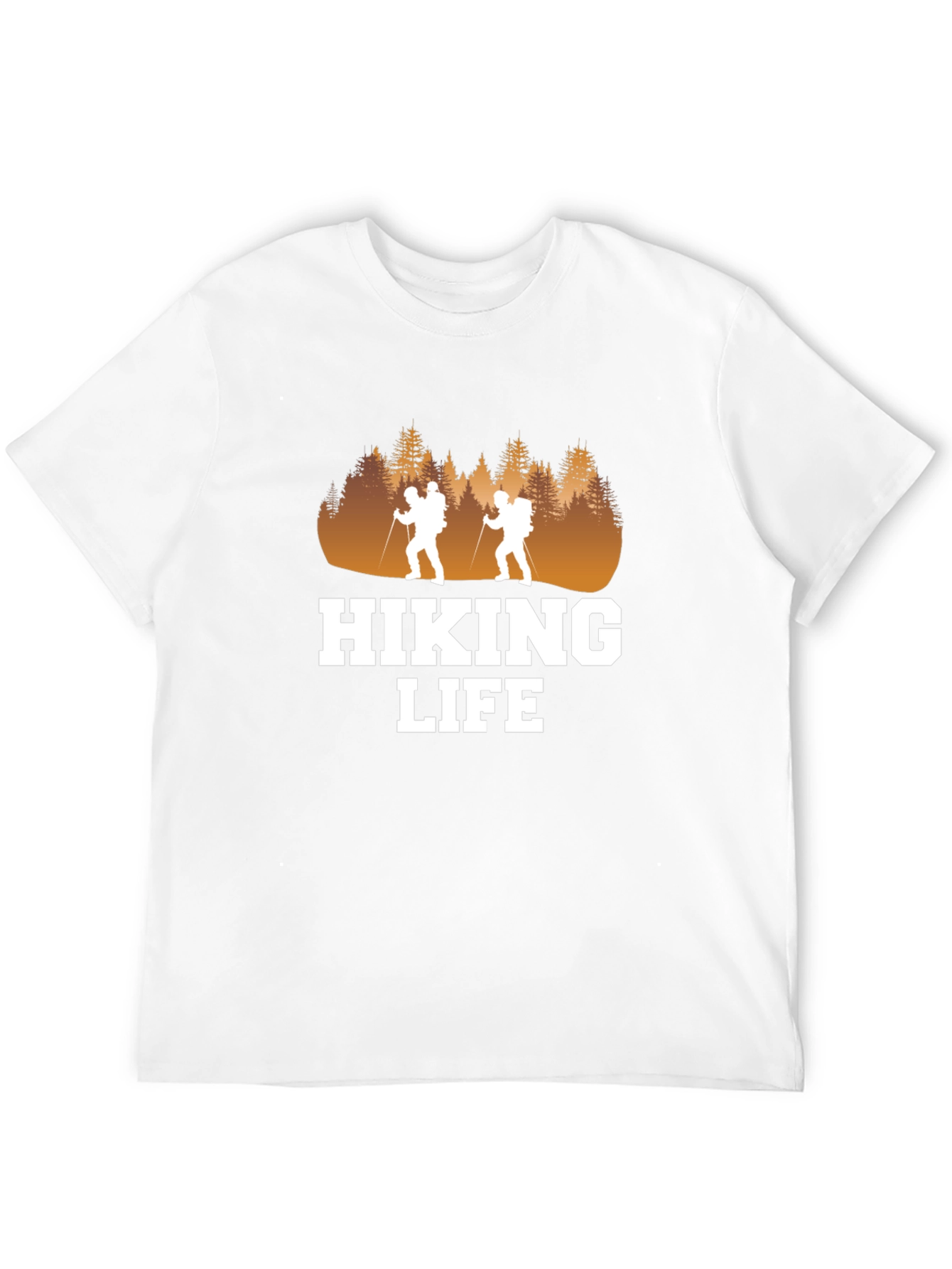 Hiking Life Graphic Tee - Black Cotton T-Shirt