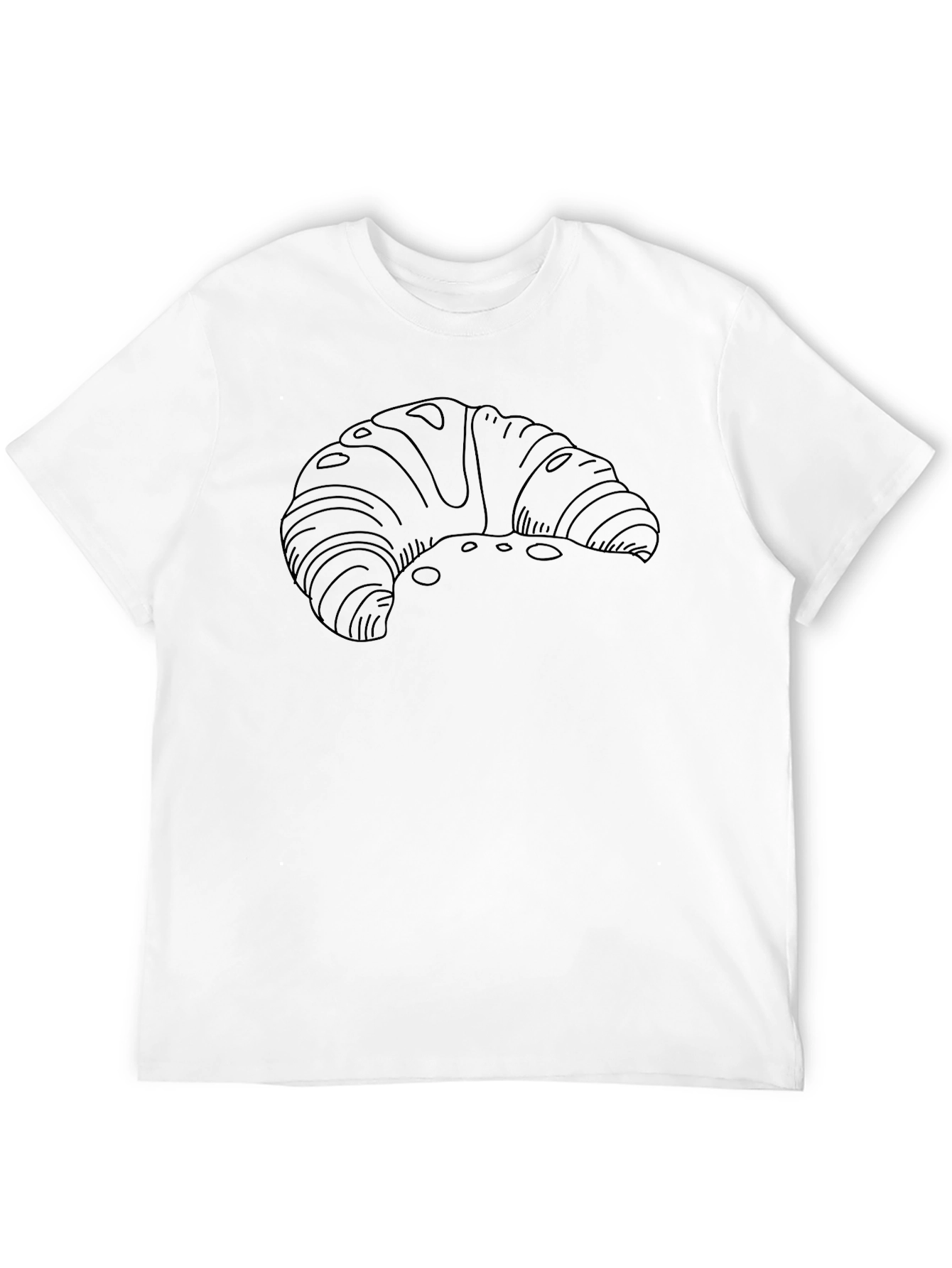 Croissant T-Shirt - Black Casual Style