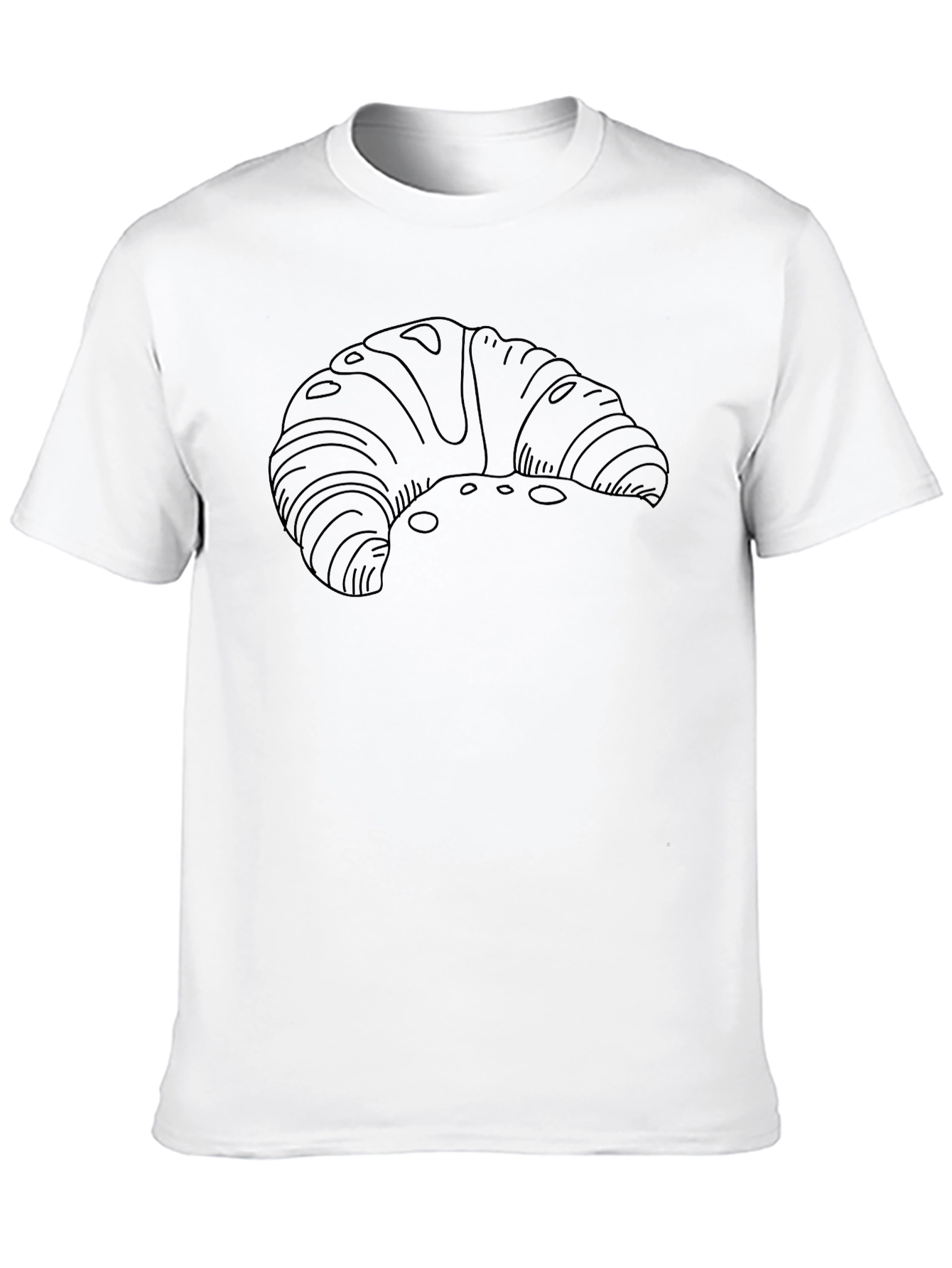 Croissant T-Shirt - Black Casual Style