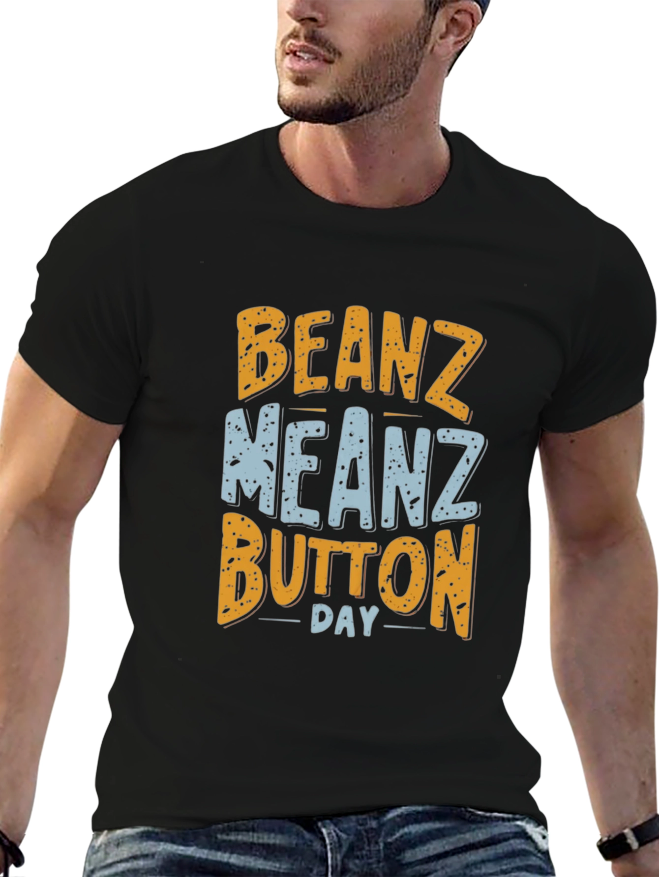 Beanz Meanz Button Day Graphic T-Shirt