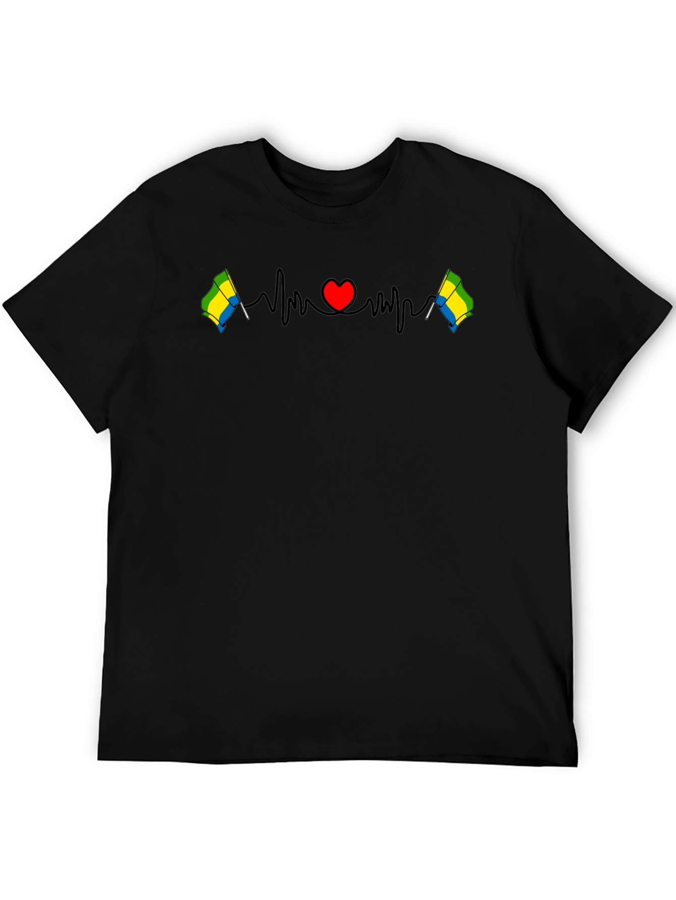 Gabon Flag Heartbeat T-Shirt