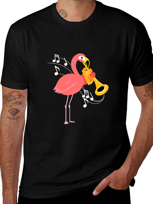 Flamingo Trumpet Black T-Shirt
