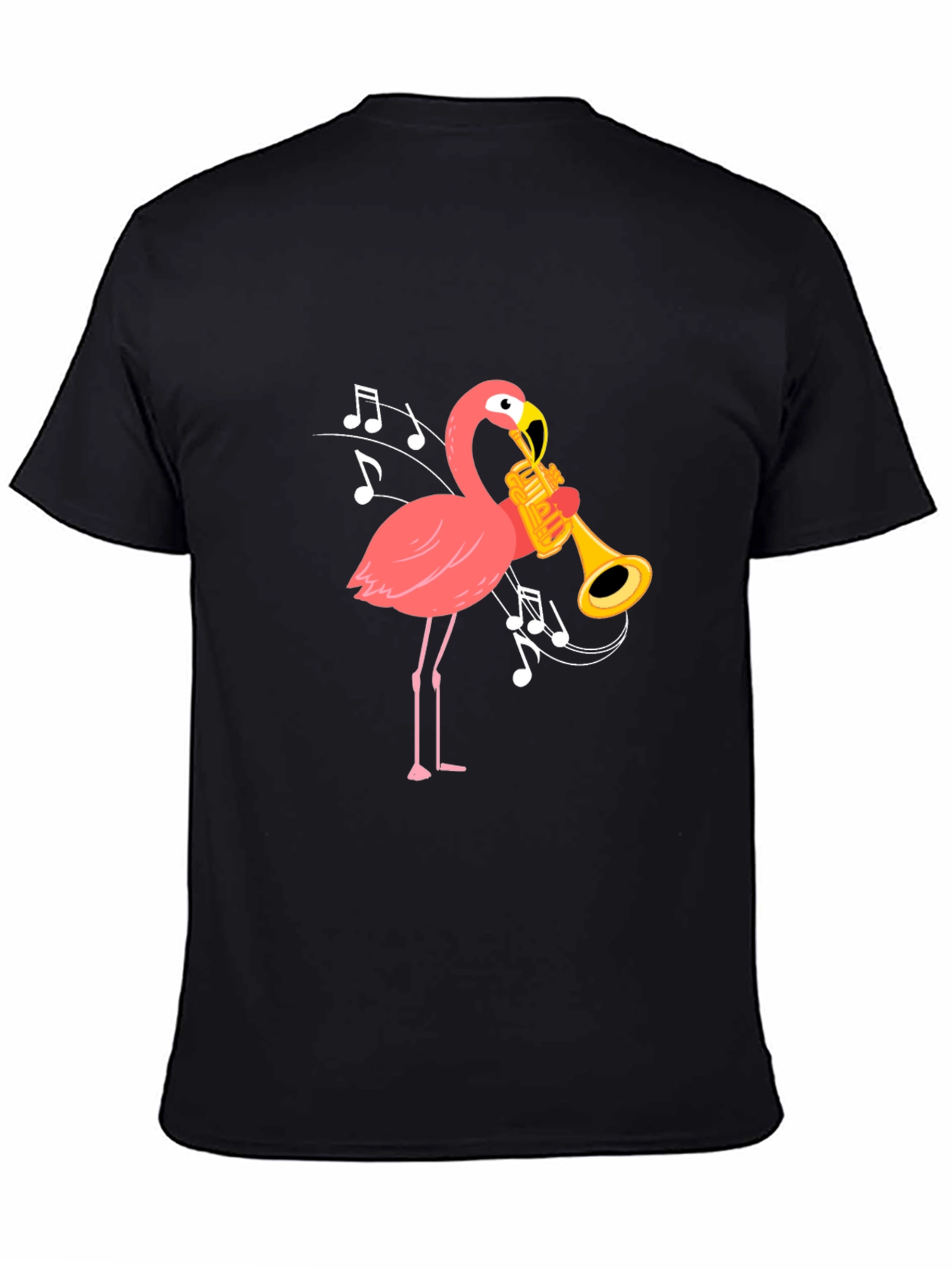 Flamingo Trumpet Black T-Shirt