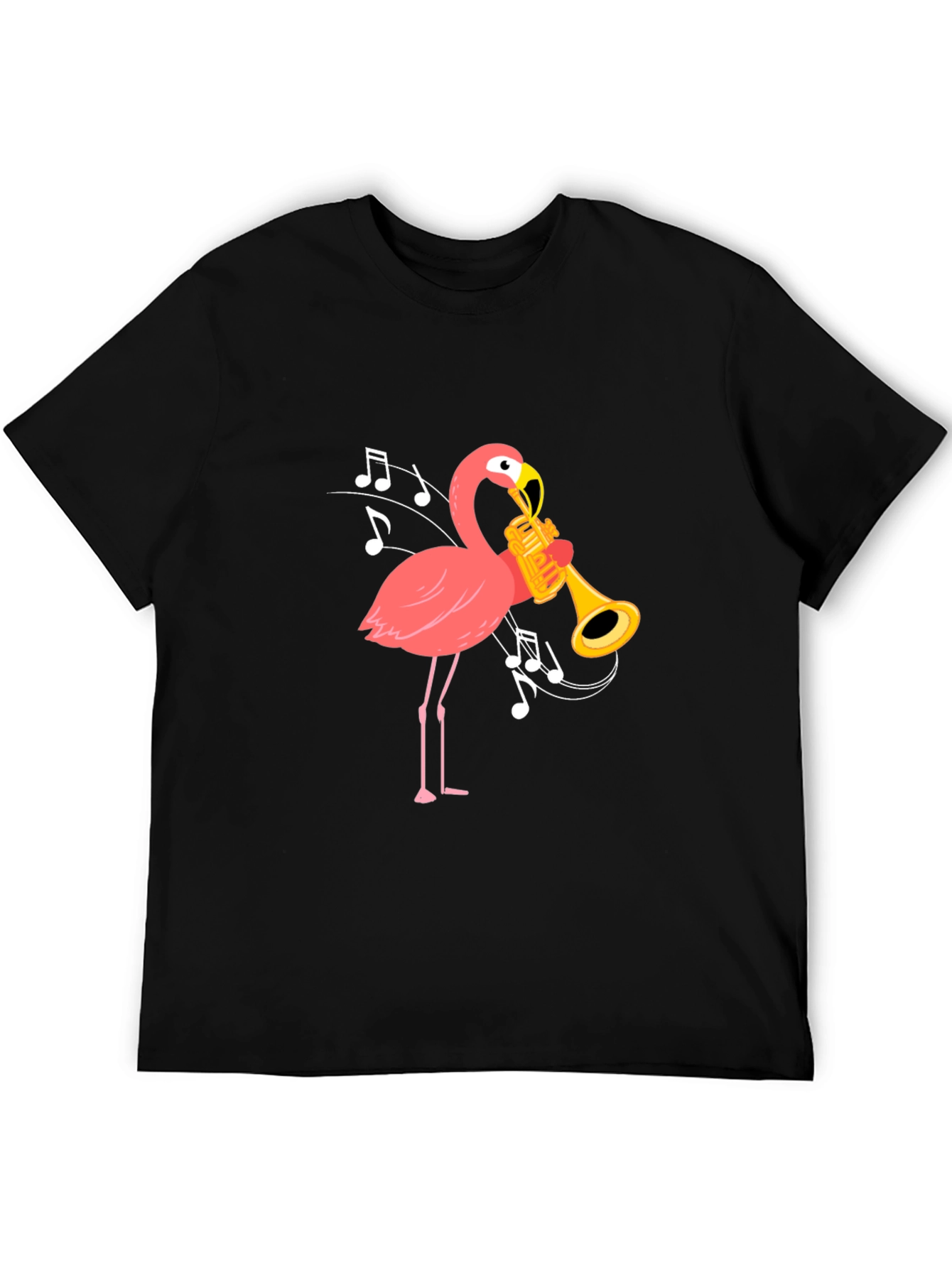 Flamingo Trumpet Black T-Shirt