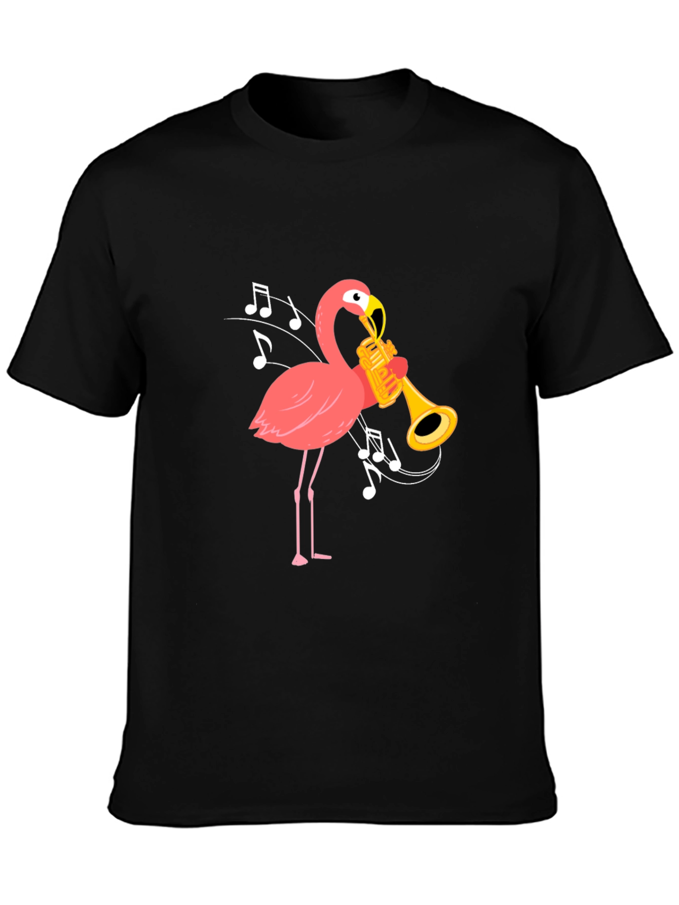 Flamingo Trumpet Black T-Shirt