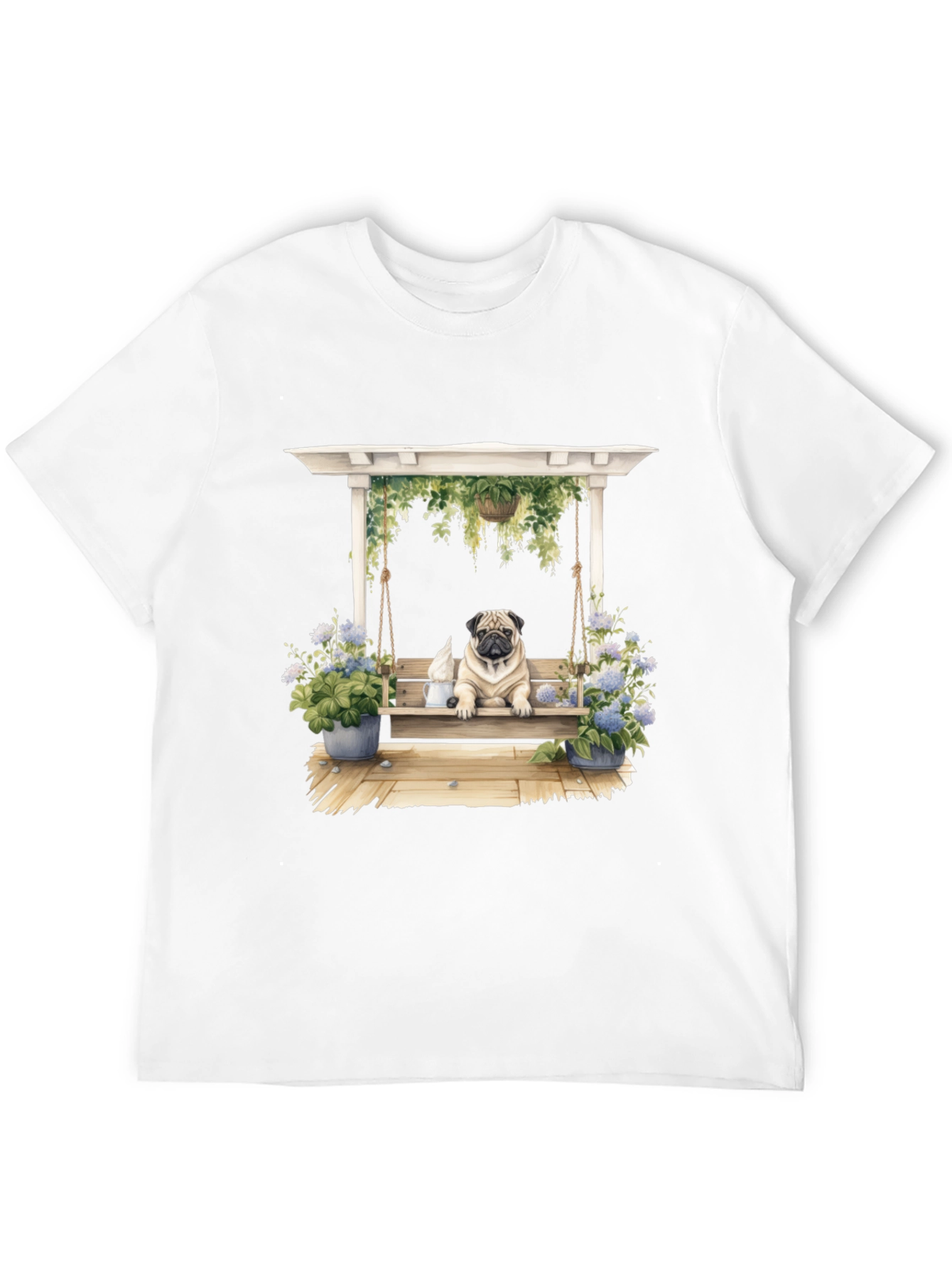 Pug on Swing T-Shirt - Unique Dog Lover Gift