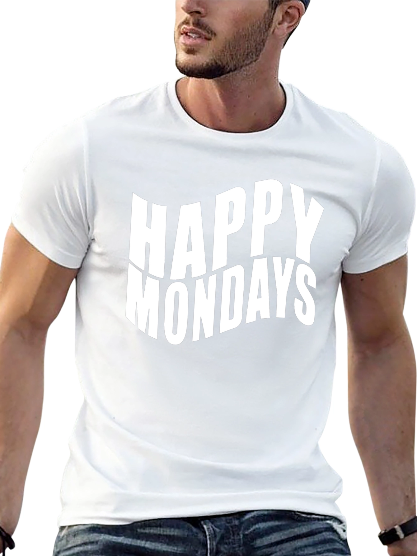 Happy Mondays Graphic Print Black T-Shirt