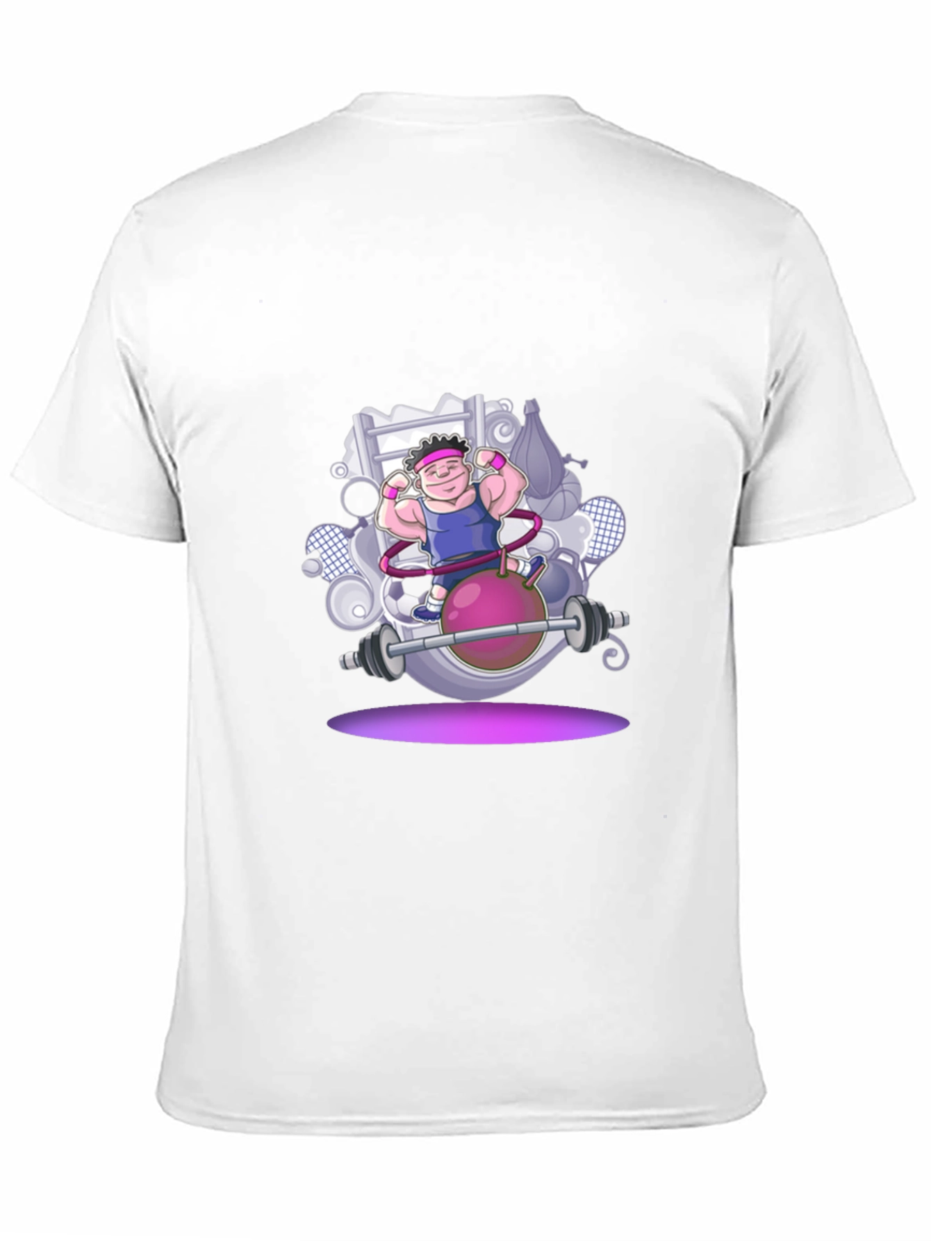 Gym Cartoon Graphic Black T-Shirt