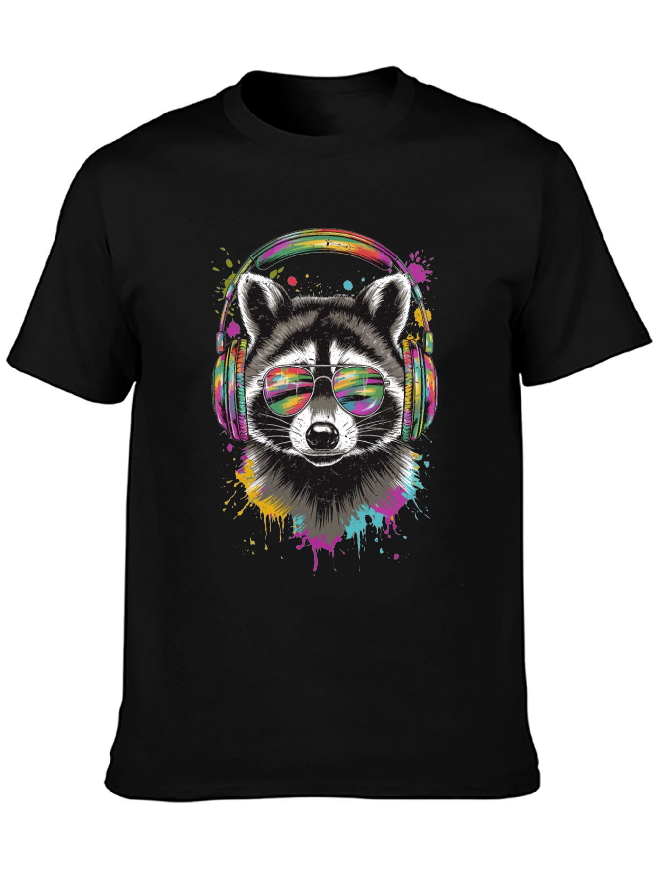 Raccoon DJ Graphic Tee - Cool Animal T-Shirt