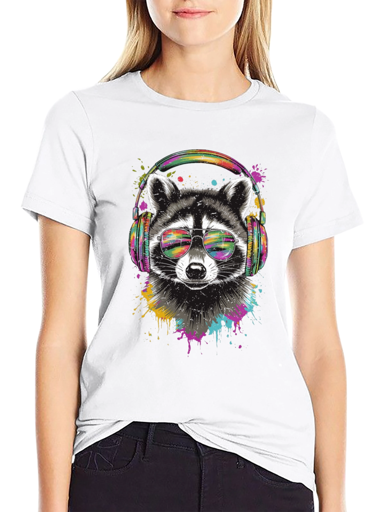 Raccoon DJ Graphic Tee - Cool Animal T-Shirt
