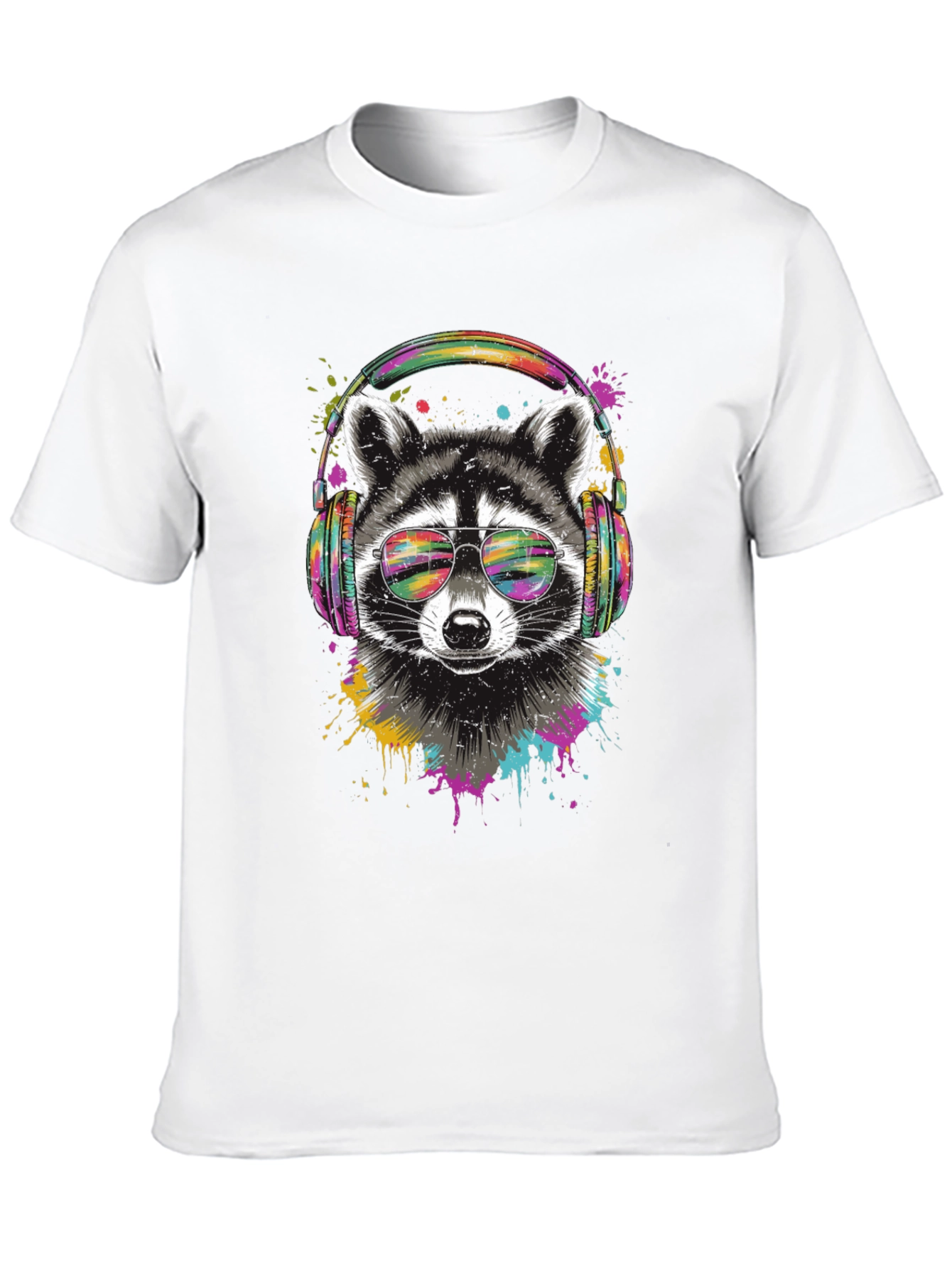 Raccoon DJ Graphic Tee - Cool Animal T-Shirt