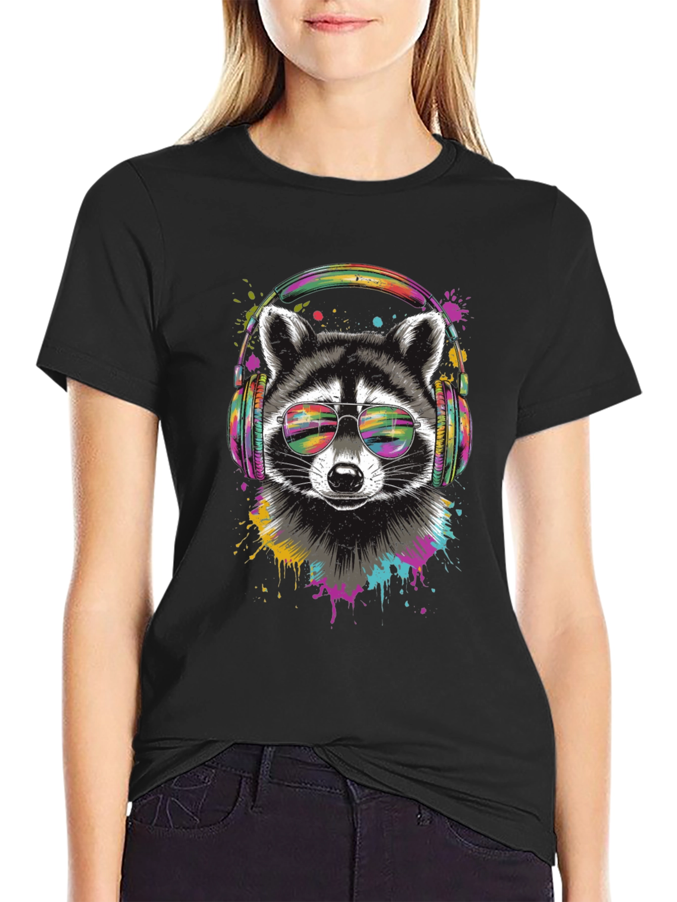 Raccoon DJ Graphic Tee - Cool Animal T-Shirt