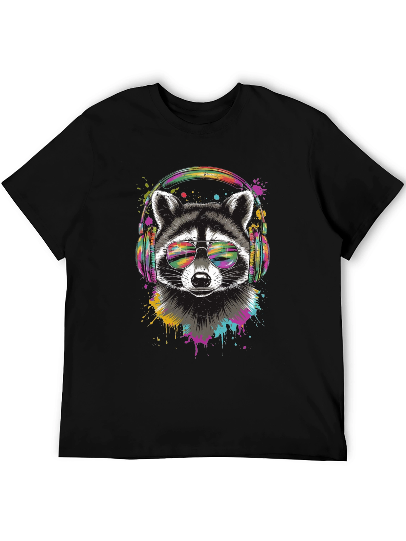 Raccoon DJ Graphic Tee - Cool Animal T-Shirt