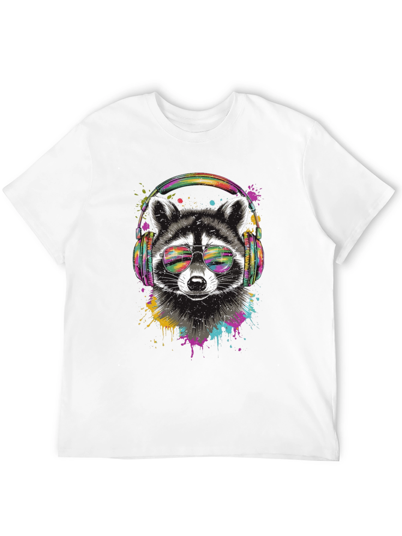 Raccoon DJ Graphic Tee - Cool Animal T-Shirt