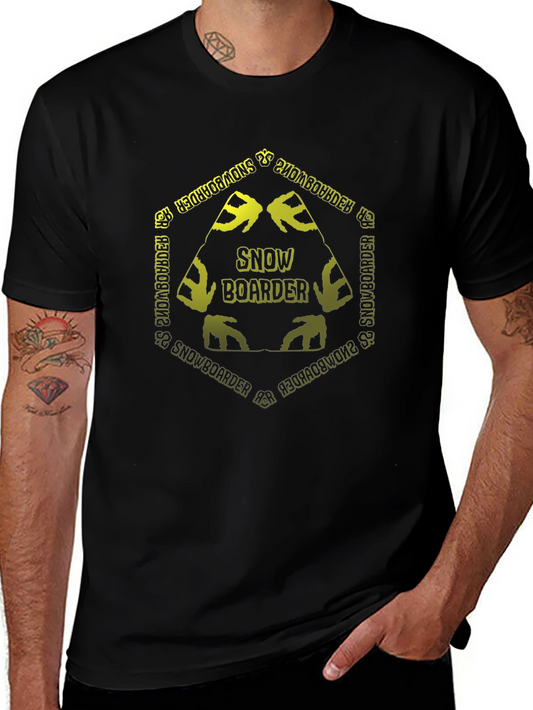 Snowboarder Graphic Tee - Black Cotton T-Shirt
