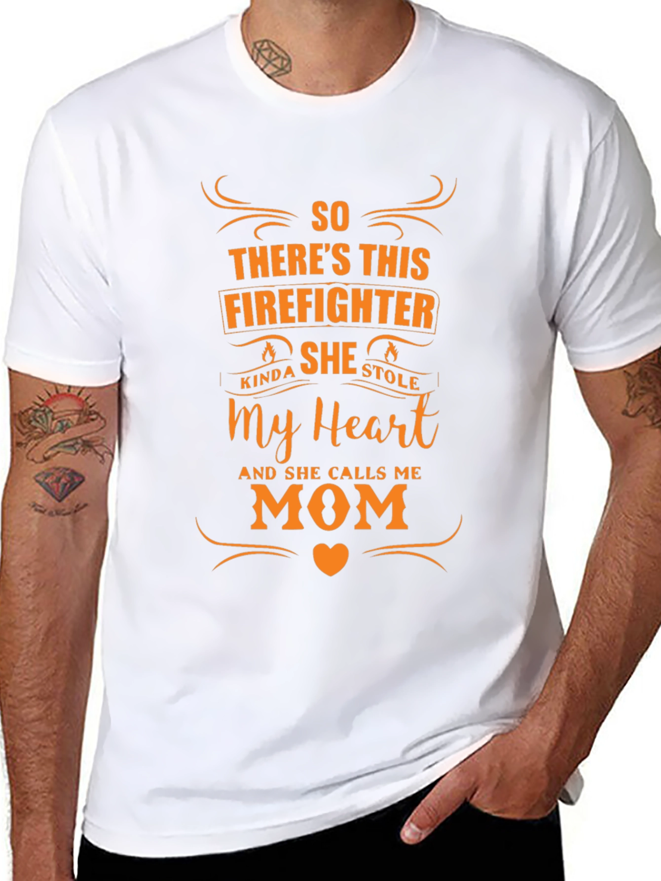 Firefighters Mom Graphic Tee - Black