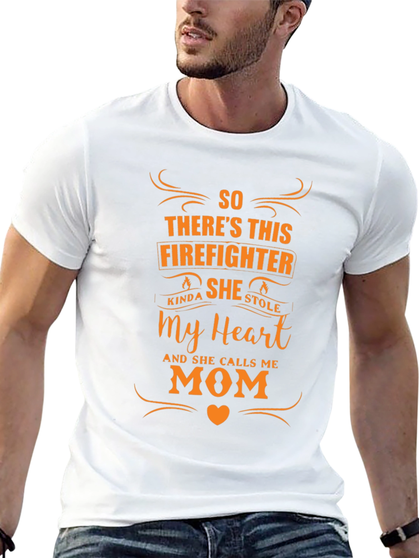 Firefighters Mom Graphic Tee - Black