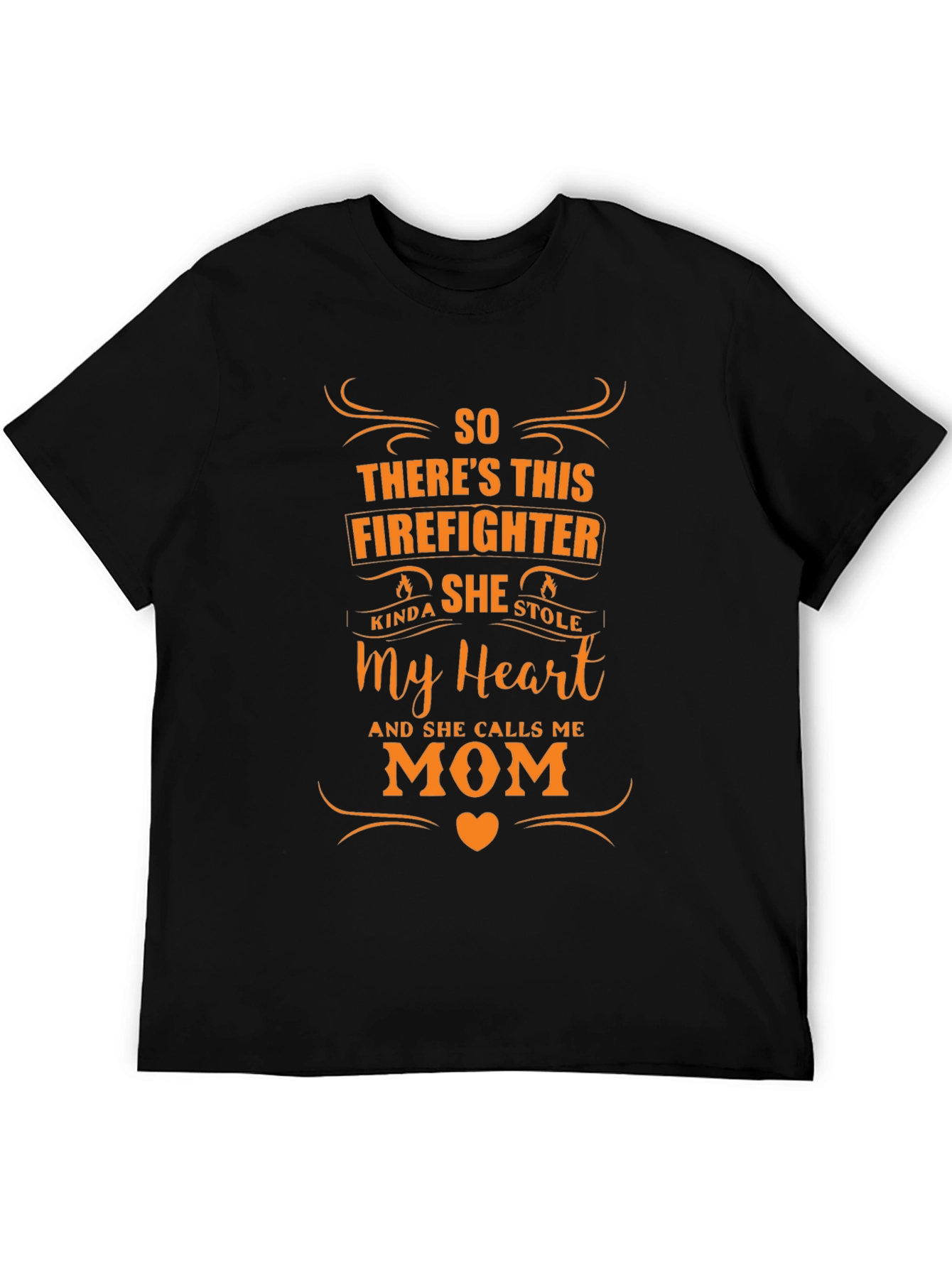 Firefighters Mom Graphic Tee - Black