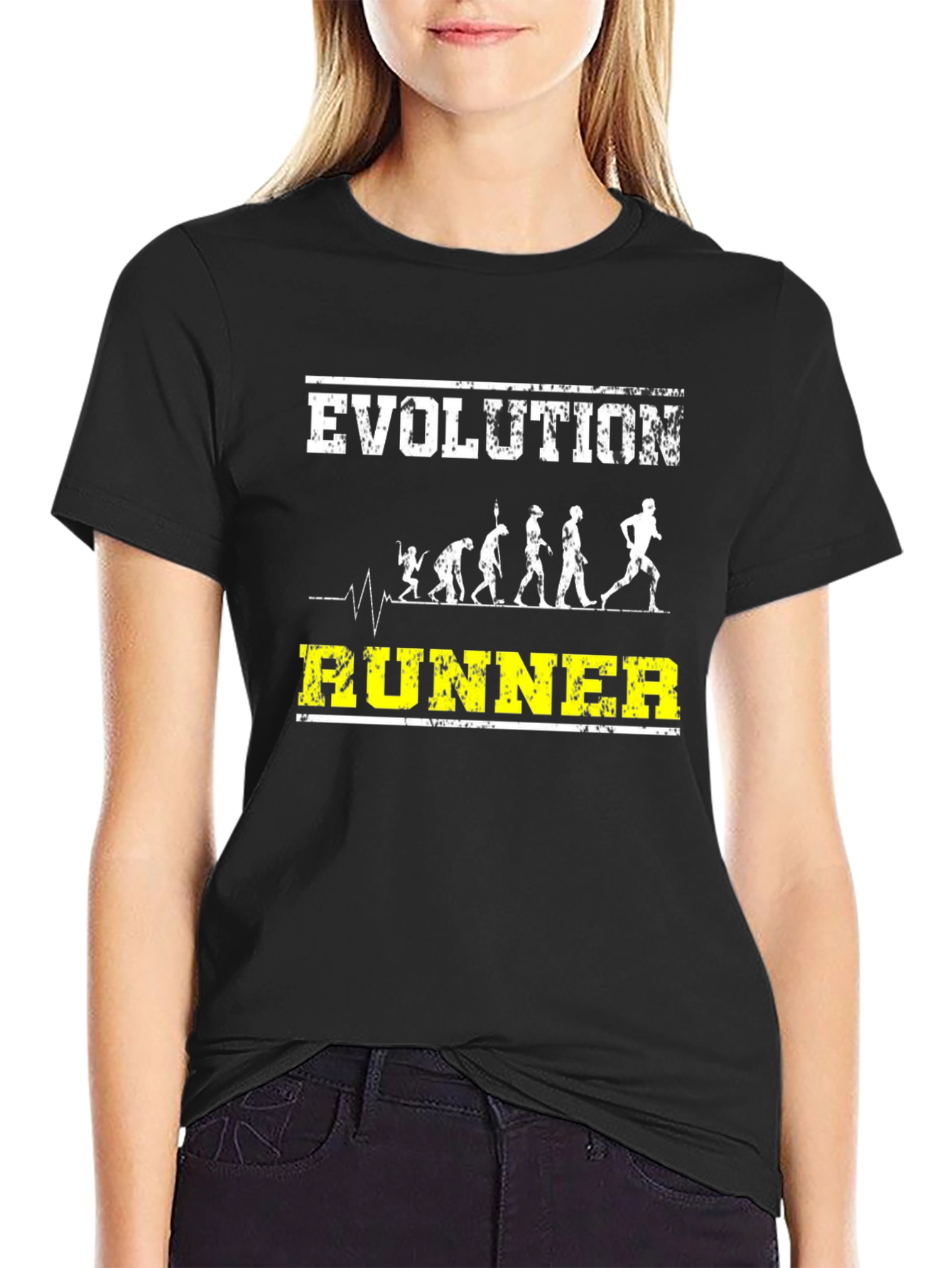 Evolution Runner Graphic Tee - Black