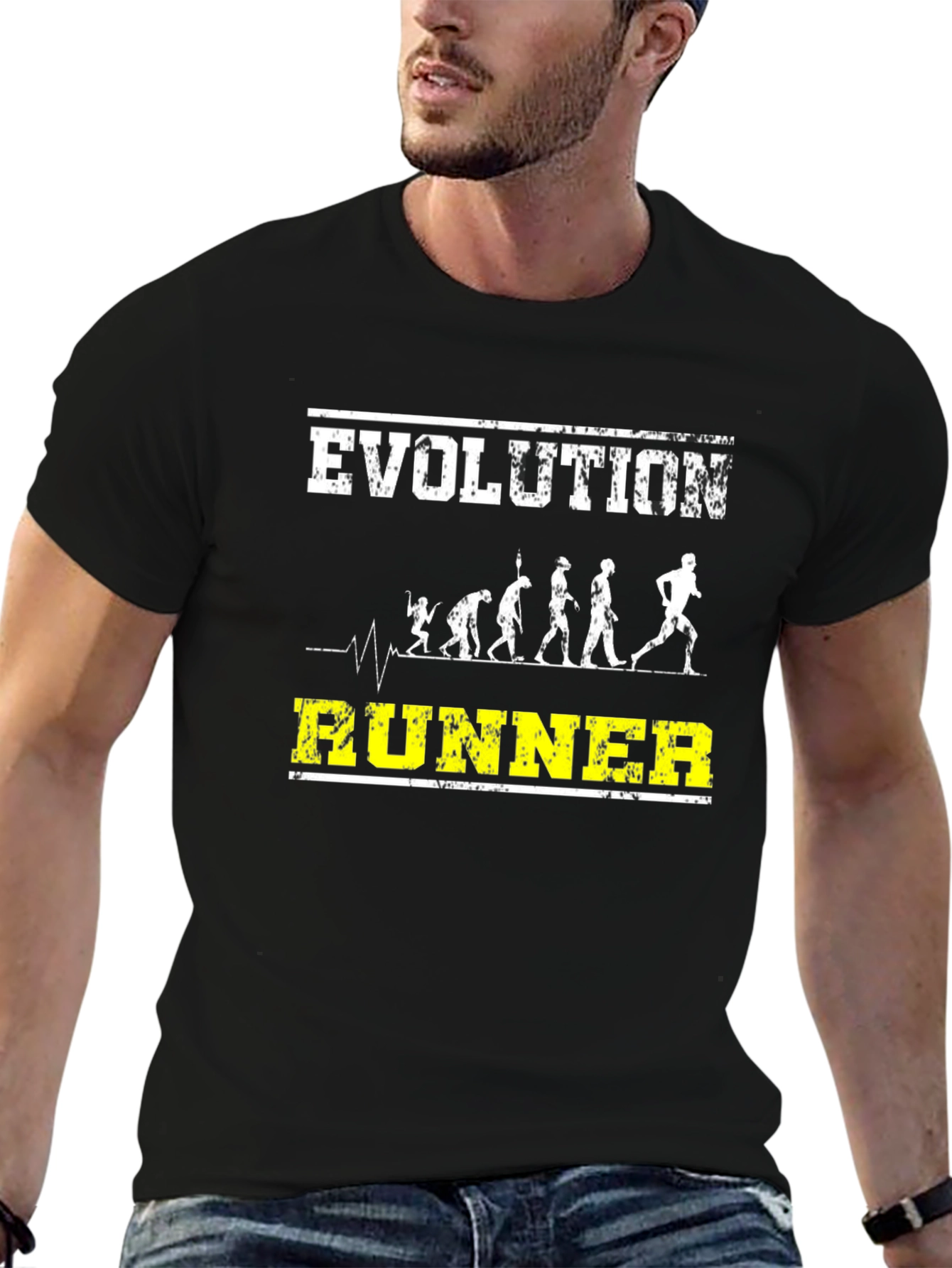 Evolution Runner Graphic Tee - Black